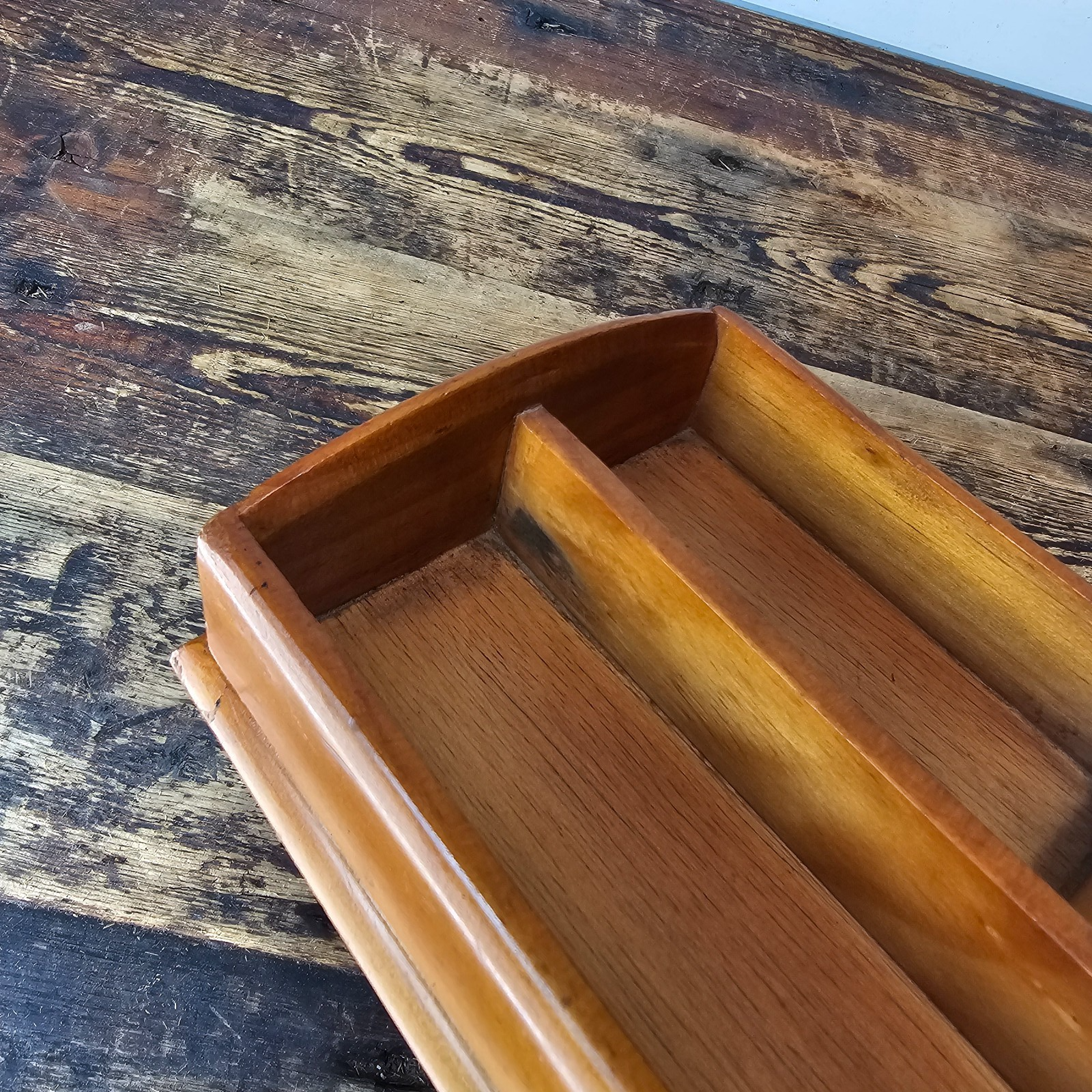 Wooden Desk Organizer 14.75"L × 5.25"W × 2"H (9 oz.)