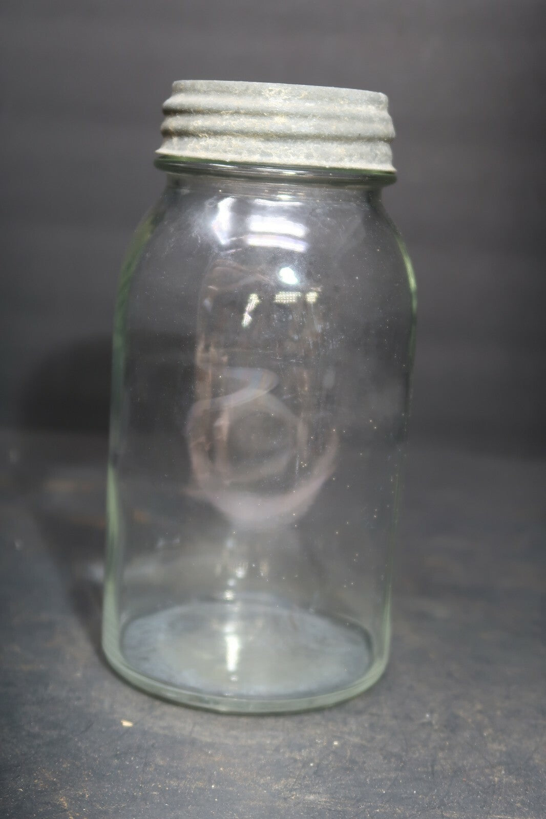 Vintage Canning Jar With Zinc Lid 3.75" x 7.5"