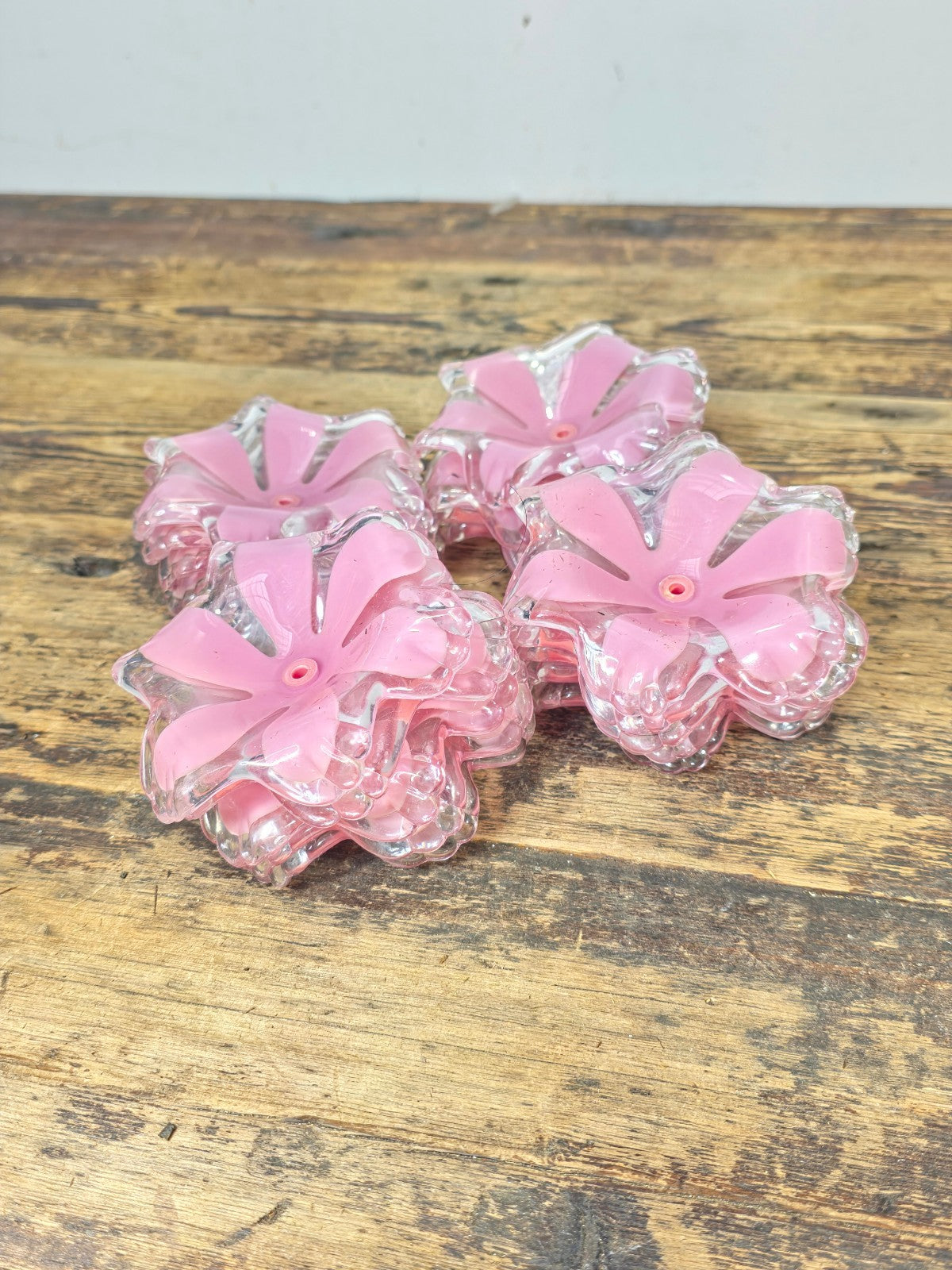 Vintage Pink Plastic Lamp Shade Inserts – Lot of 18