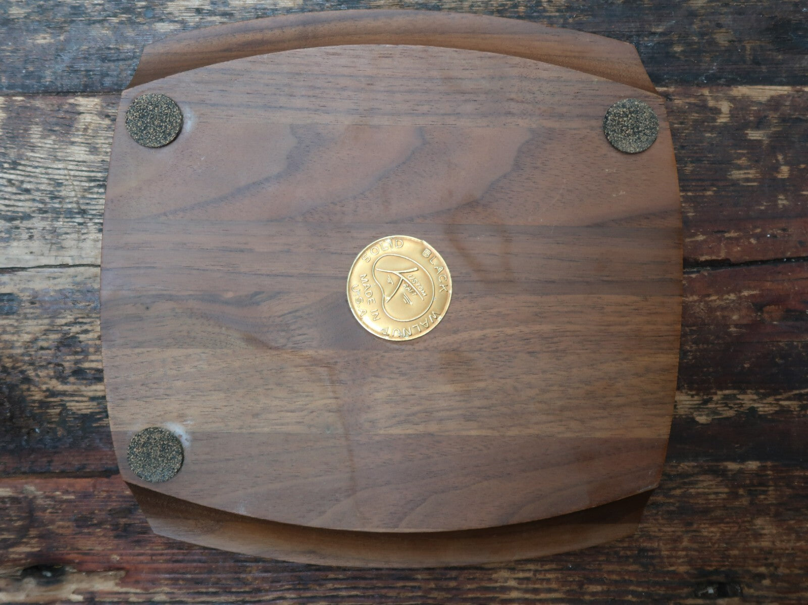 Kustom Kraft Cheese Board Tray With Glass Dome Solid Black Walnut Made In USA