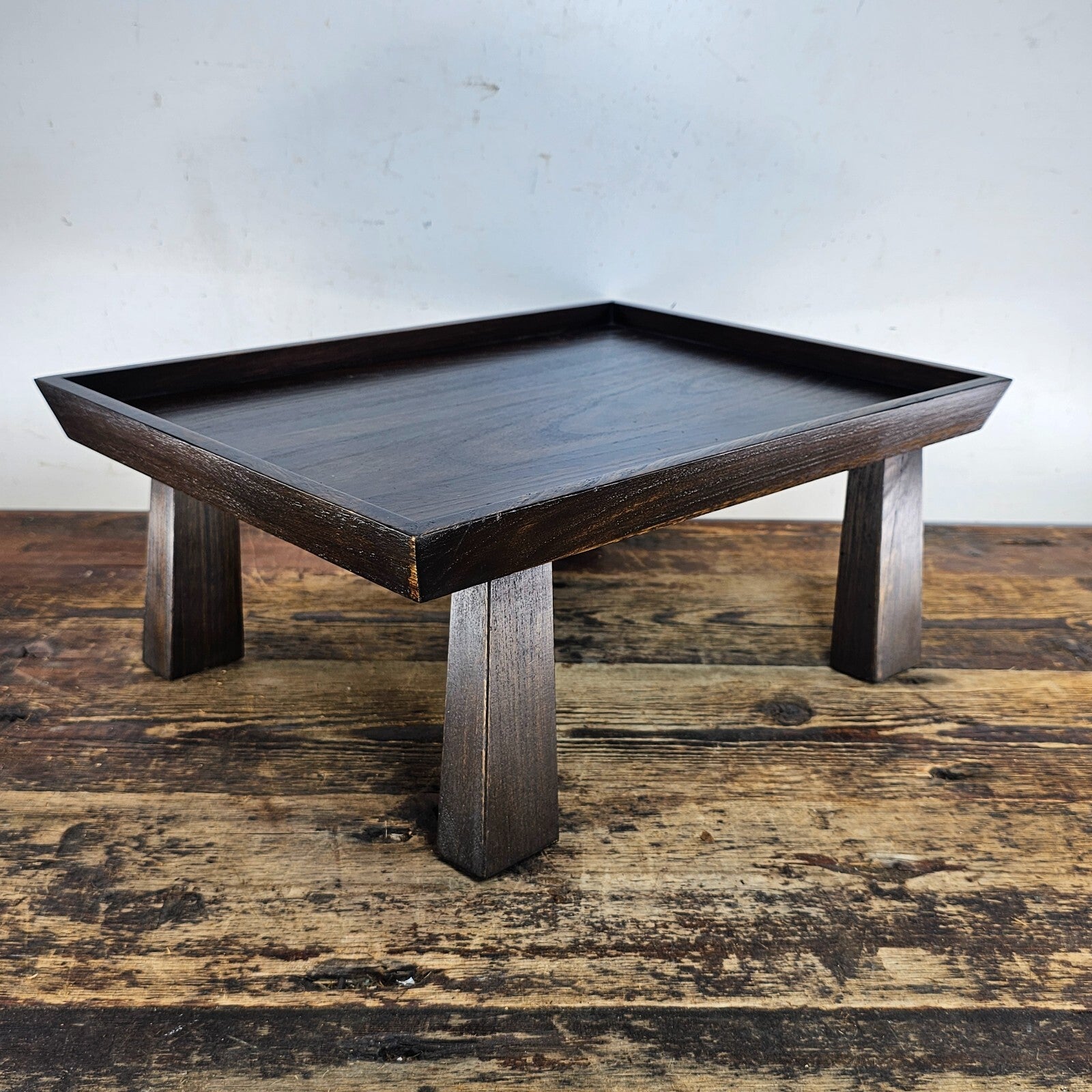 Vintage Japanese Hinoki Wooden Zen Table 13"W × 11.75"D × 4.25"H (3.9 lbs)
