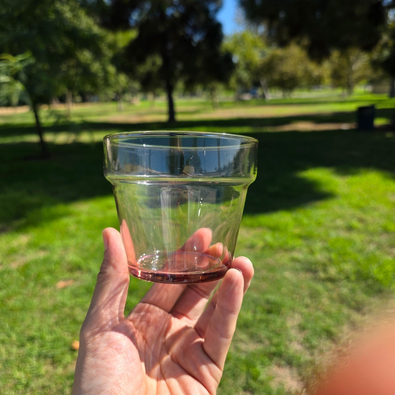 Vintage Light Pink Glass Tumbler / Small Planter Cup