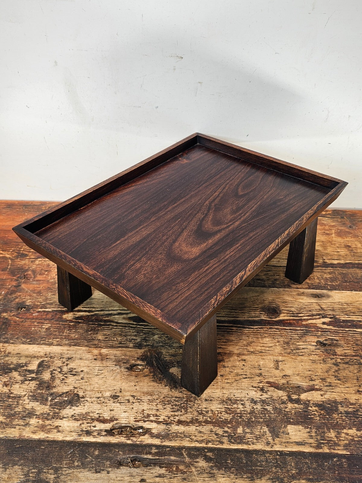 Vintage Japanese Hinoki Wooden Zen Table 13"W × 11.75"D × 4.25"H (3.9 lbs)