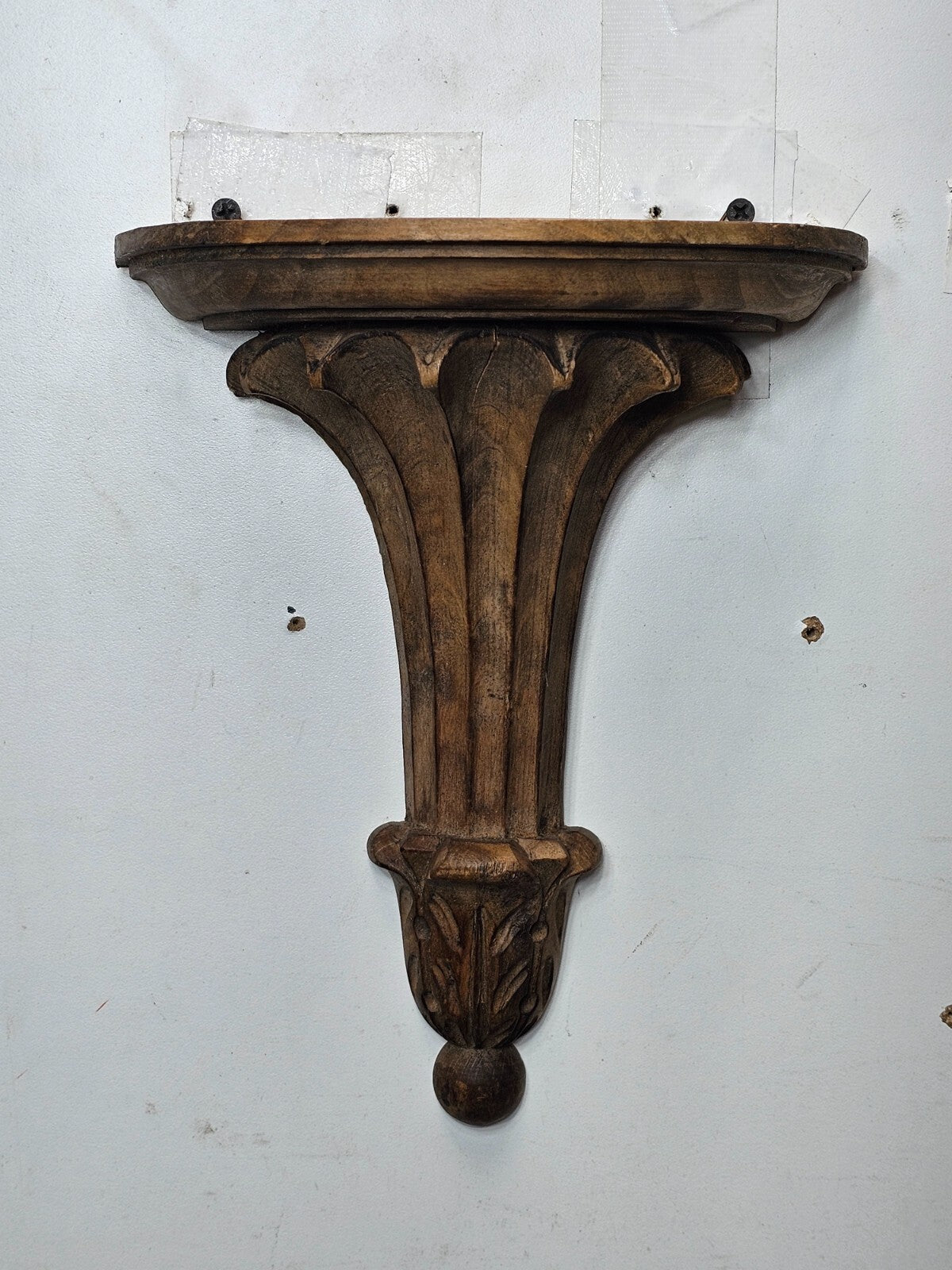 Vintage Hand Carved Italian Florentine Wood Shelf Bracket 9 5/8"H