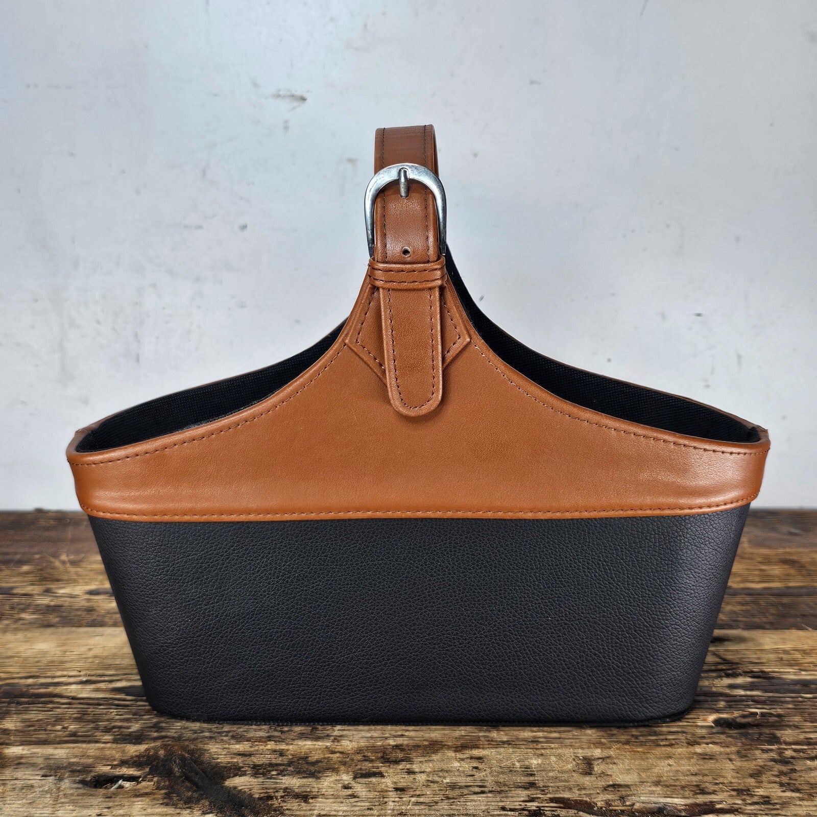 Leather-Style Magazine Rack / Basket 12.5"L x 6"W x 10"H (14 oz.)