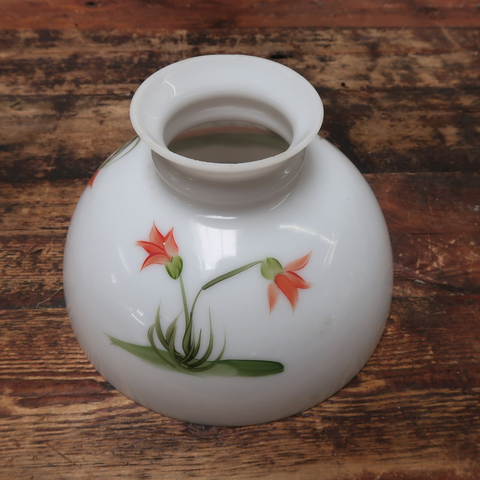 Vintage Hand Painted Shade Pendant Ceiling Fixture