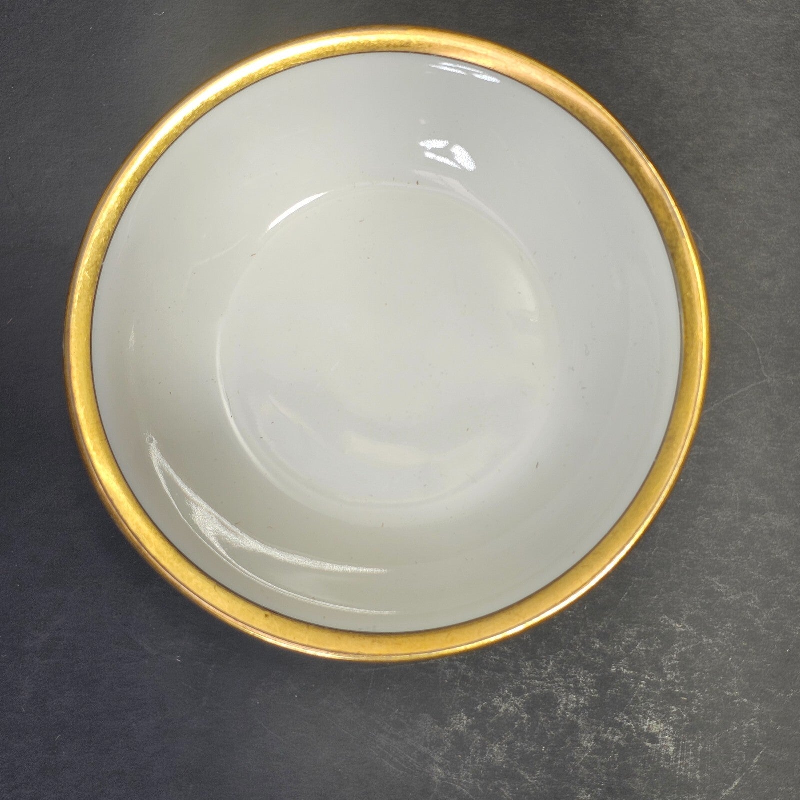 Theodore Haviland Limoges France Teacup Saucer & Fruit Bowl Set White Gold Trim