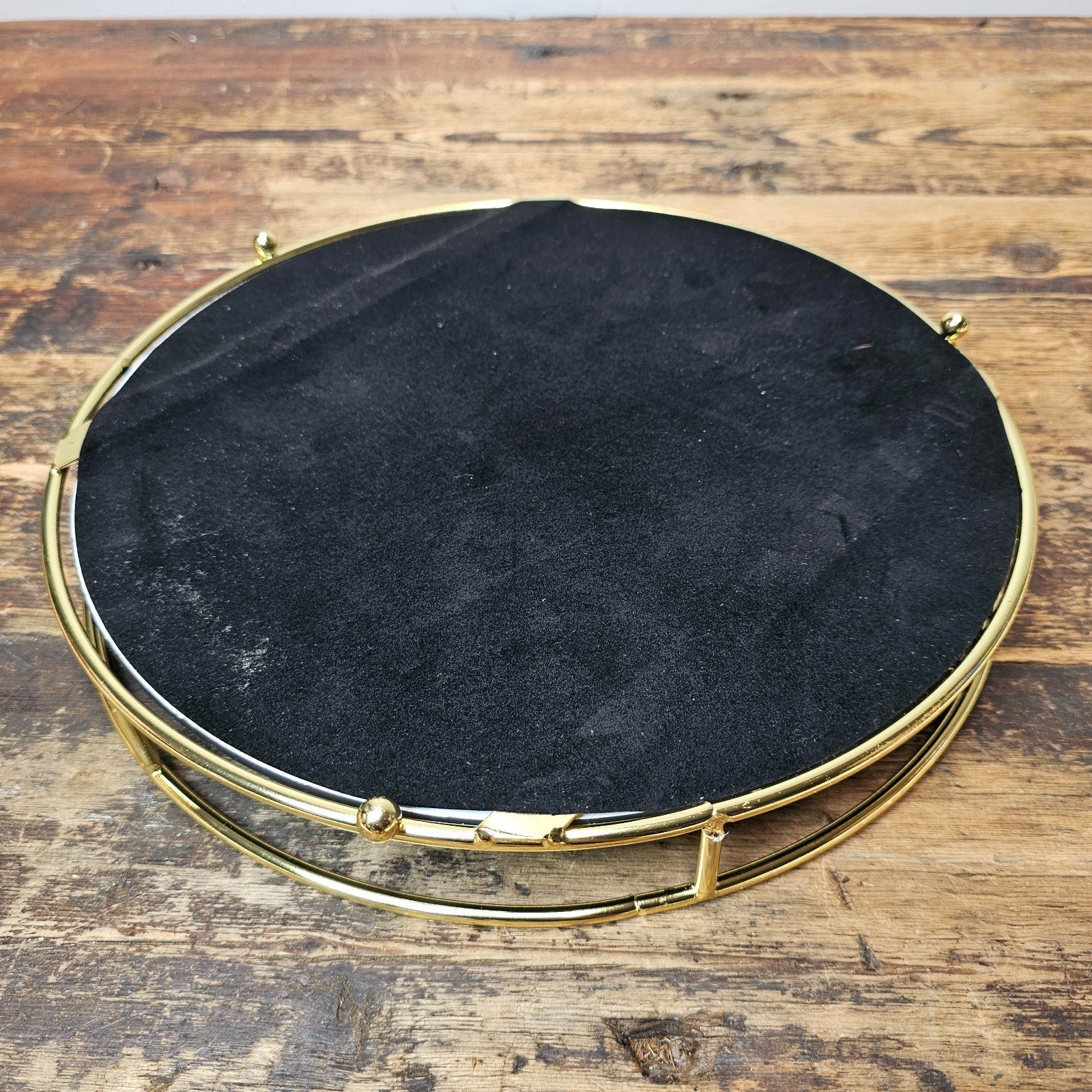 Glass Makeup / Vanity Organizer Tray 11.5"Dia. x 1.75"H