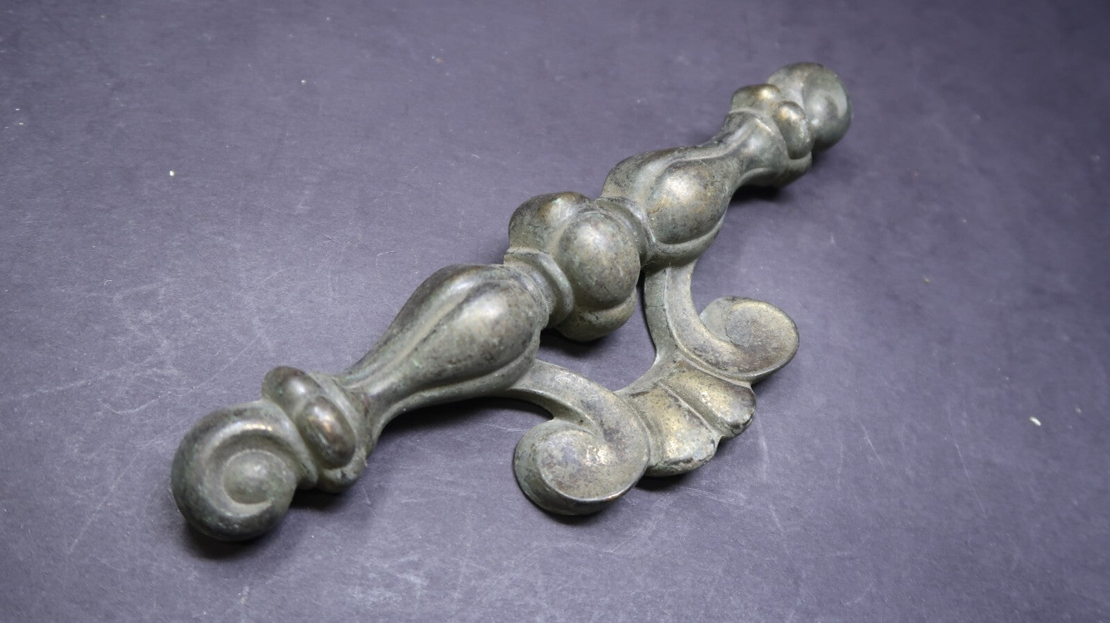 Ornate Victorian Brass Drawer Handle Pull 7" Rustic Vintage (B)
