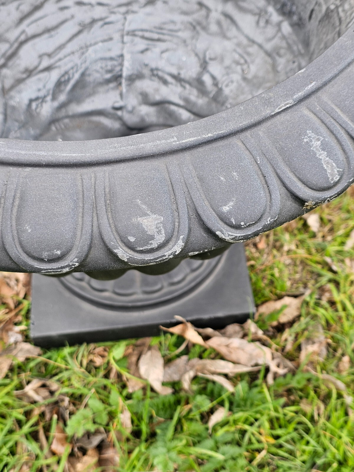 Fiber Clay Suffolk Urn Black Planter 22" Dia x 19" H