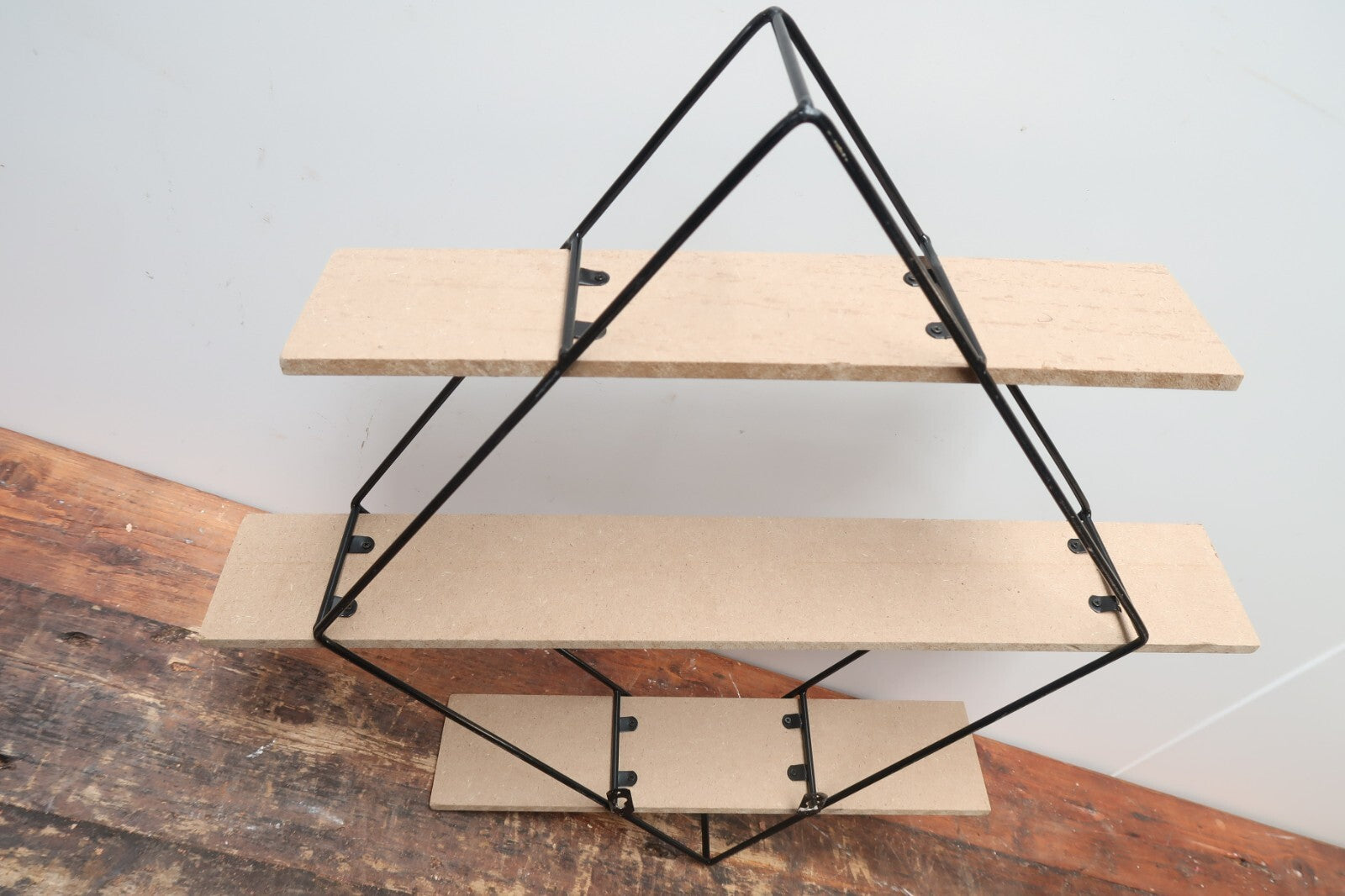 3 Tier Floating Shelves Geometric Diamond Wall Shelves H 23.5" x W 23.5" x D 4"
