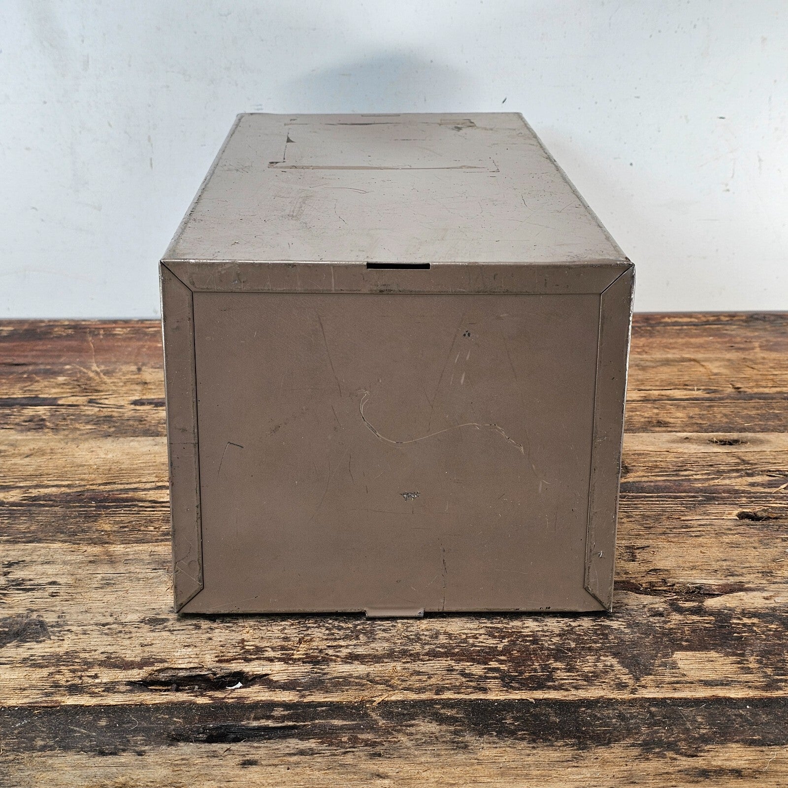Vintage Metal Lit-Ning Card File Drawer