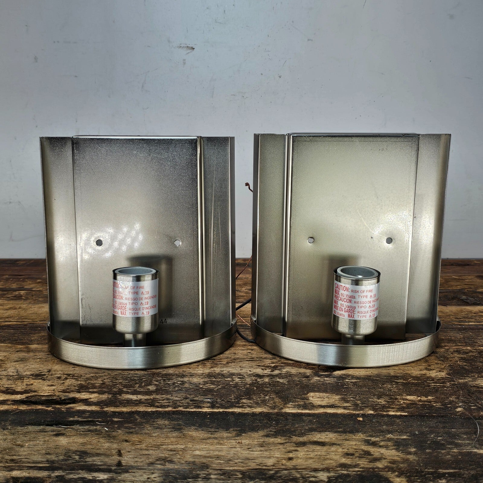 Set of 2 Brushed Nickel Vanity Light Wall Sconce With Textured Glass