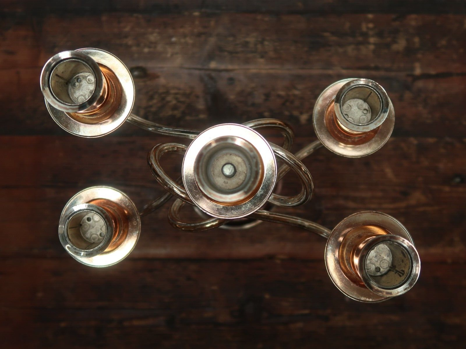 5 Candle Metal Candelabra Candle Holder Stand Chrome H 13"