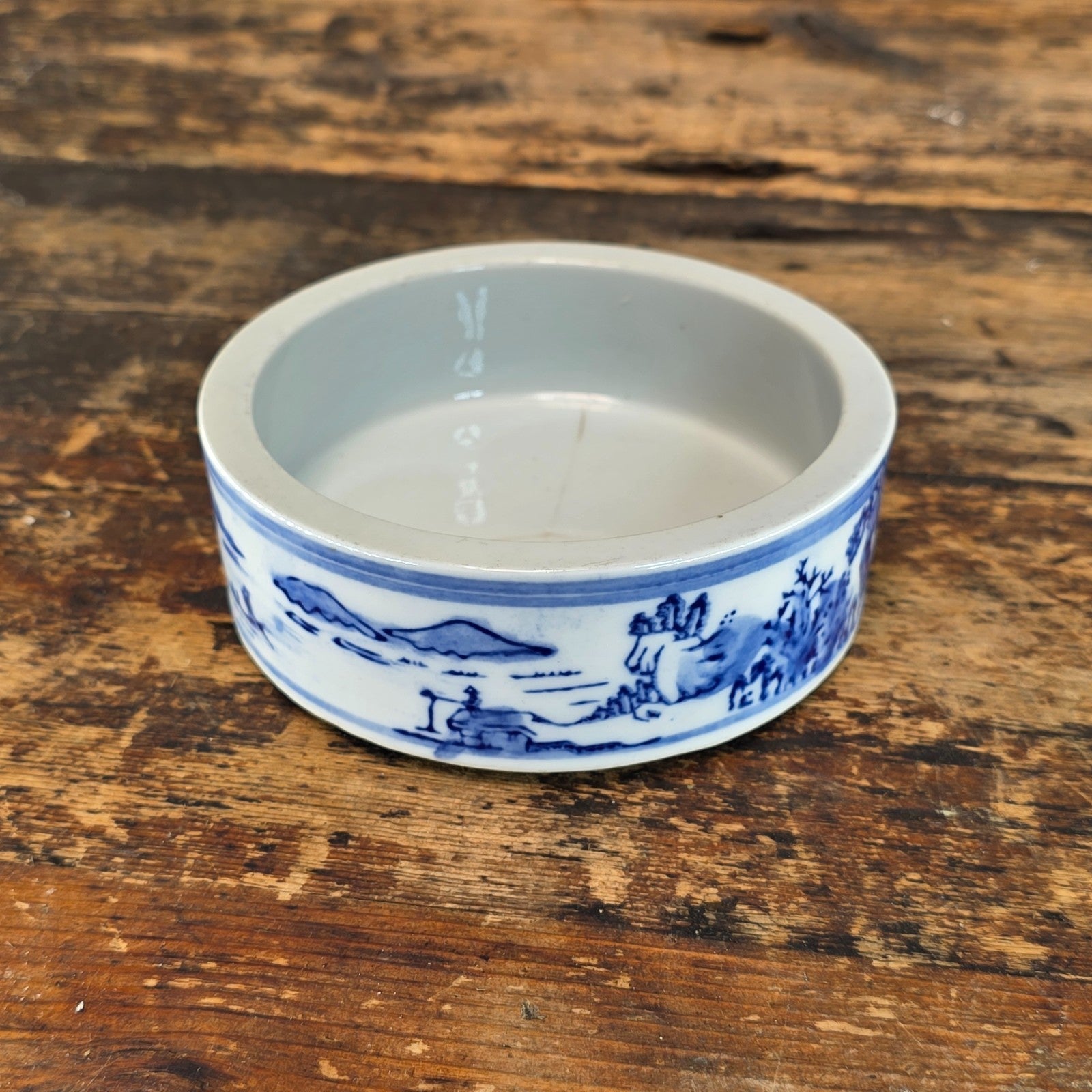 Vintage Chinese Porcelain Brush Washer / Narcissus Planter / Wine Coaster