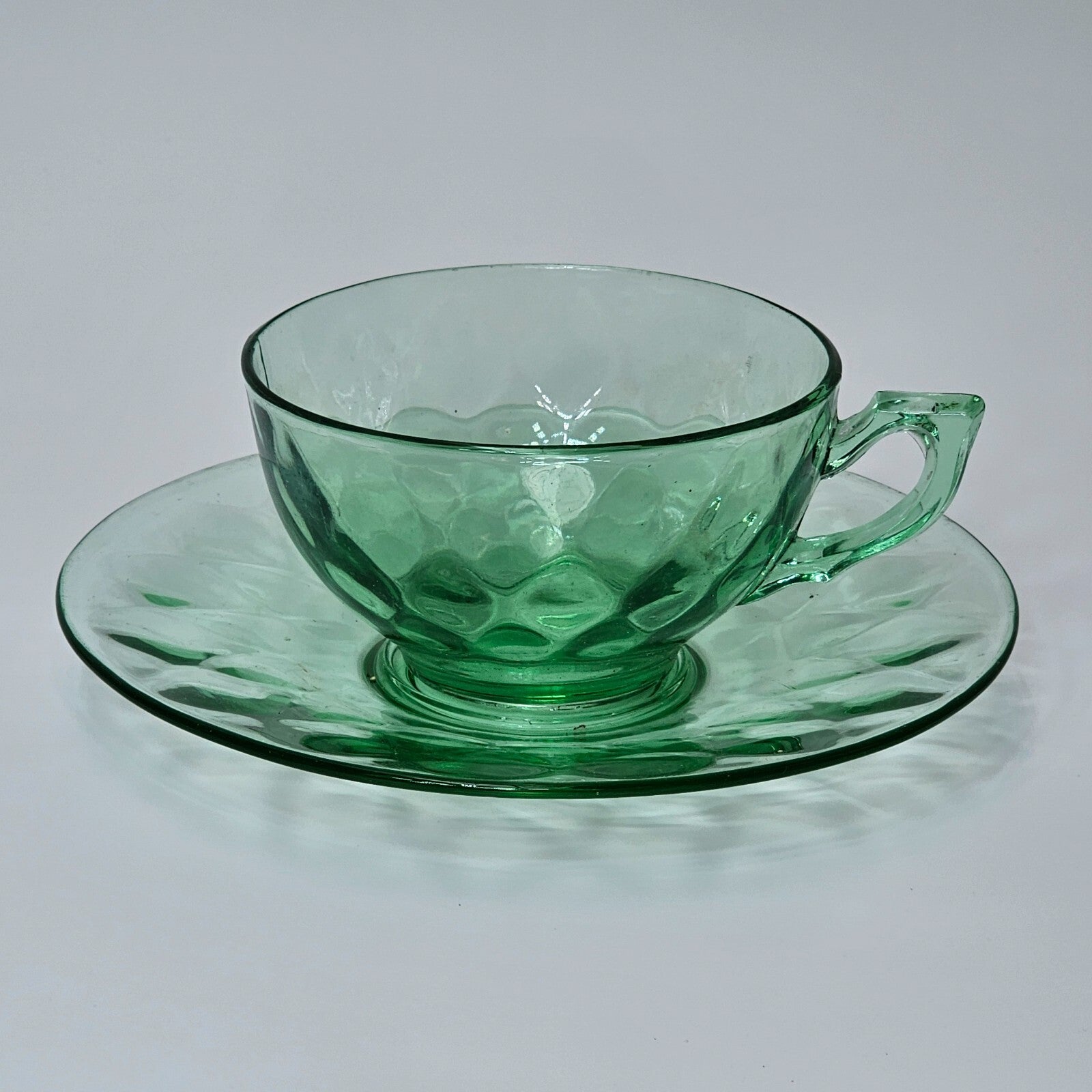 Heisey Yeoman Green Cup & Saucer Set (B)