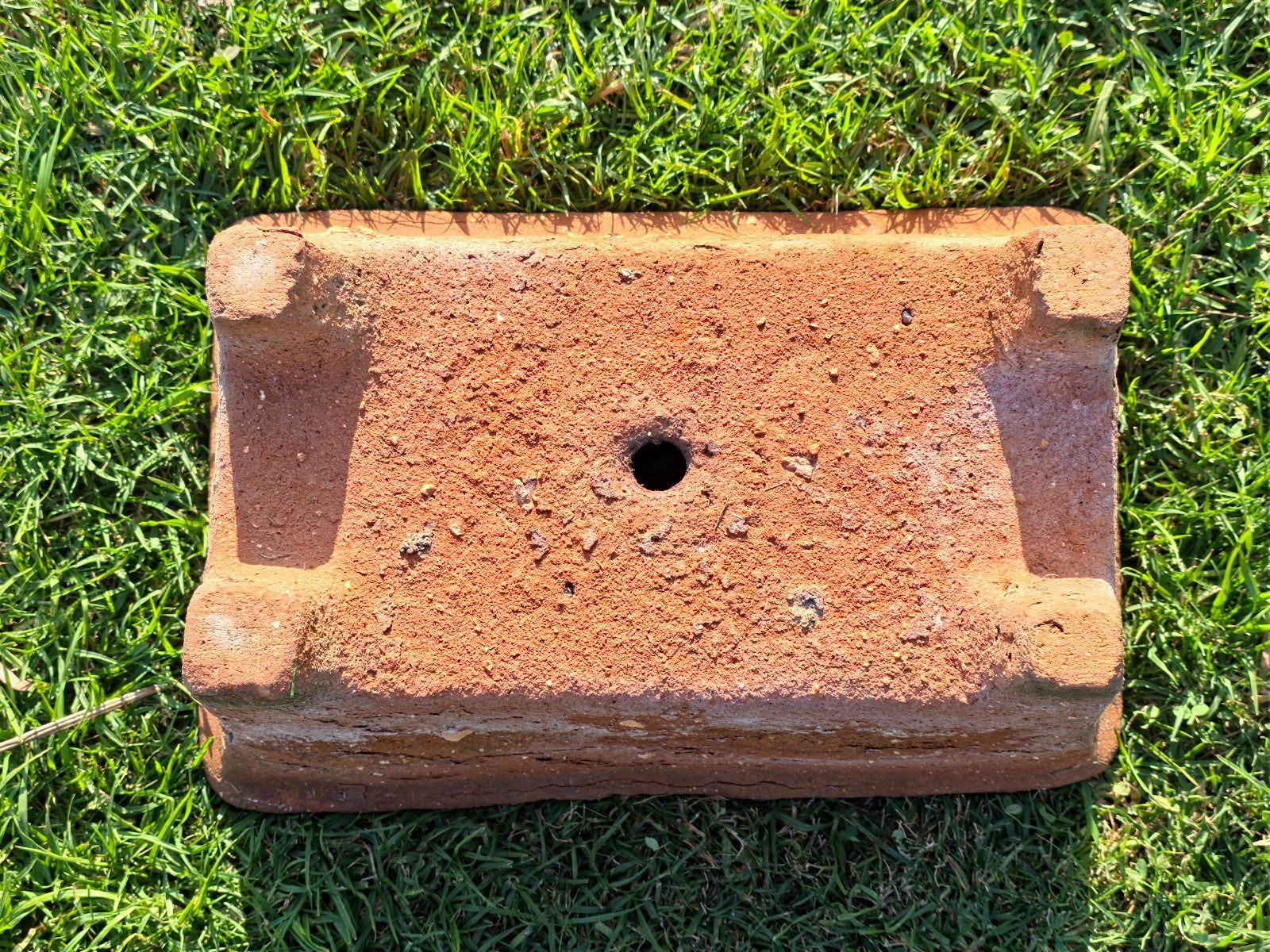 Large Vintage Mexican Terracotta Planter Footed Rustic Garden Pot 21" Weathered