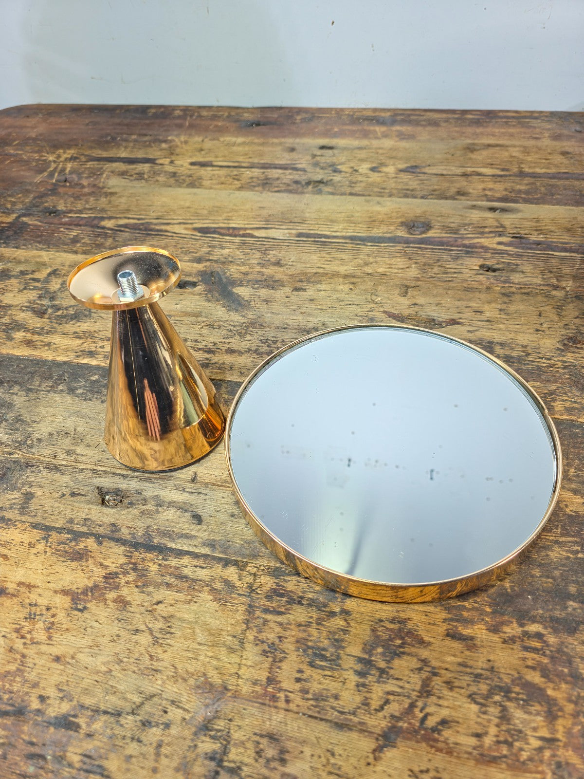 Set of 3 Gold Mirror Display Stands Pedestal Risers 8” Modern Decor 8"Dia x 5"H