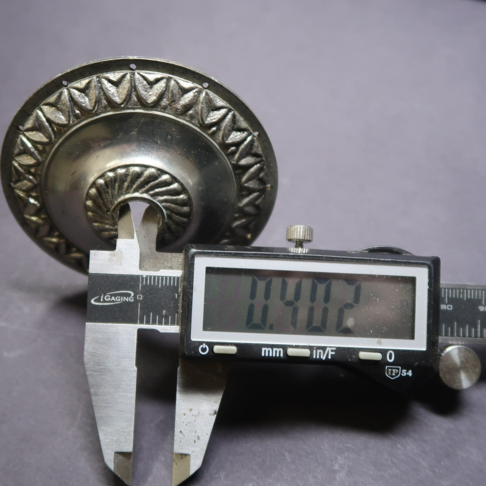 Vintage Lamp Shade Rest / Knob Backplate Escutcheon 3" Diameter