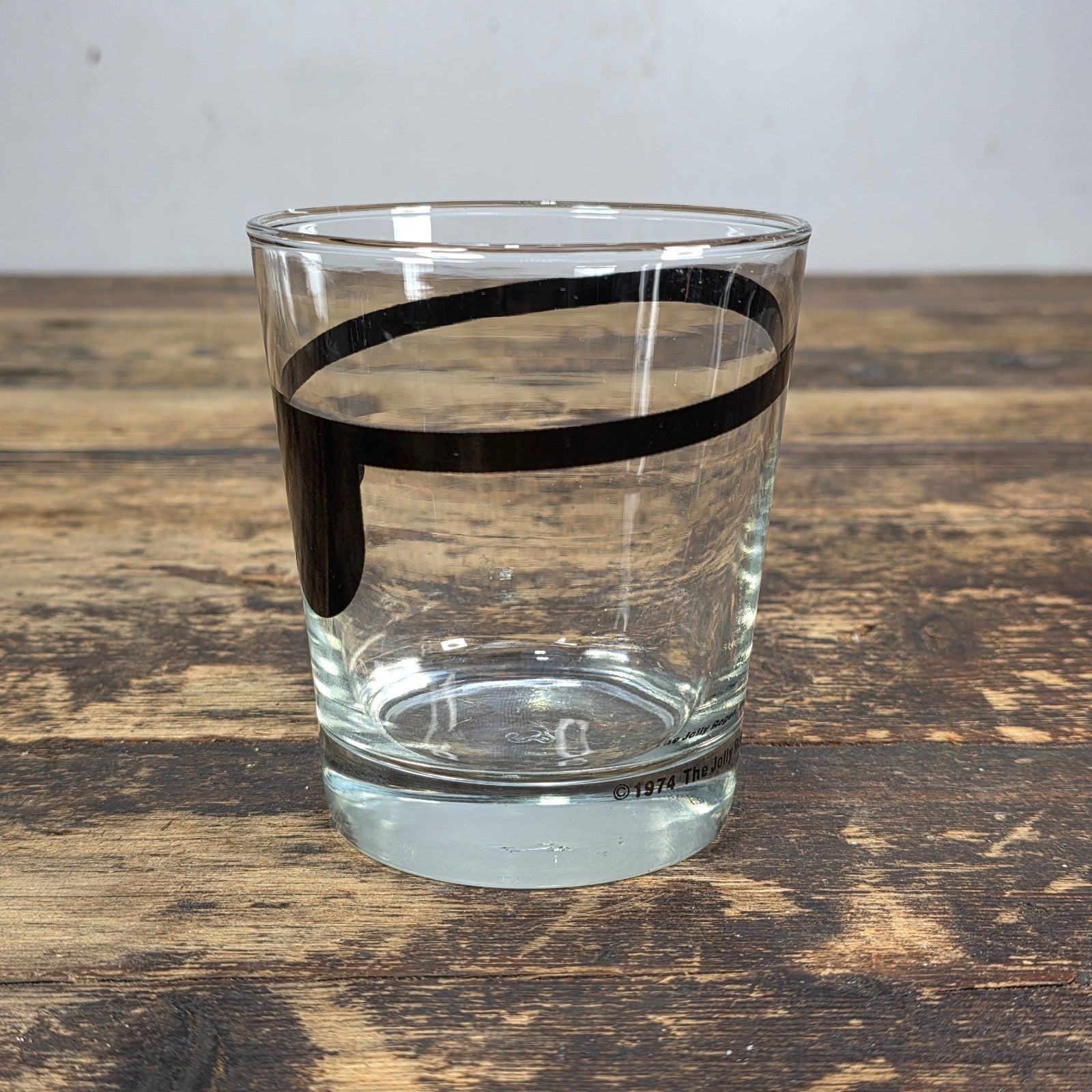 1974 The Jolly Roger Pirate Rocks Glass by Libbey Vintage Barware USA