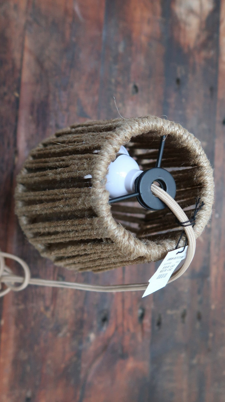 Urban Outfitter Hemp Rope Pendant Lamp 7.5" x 7.5" x H12"