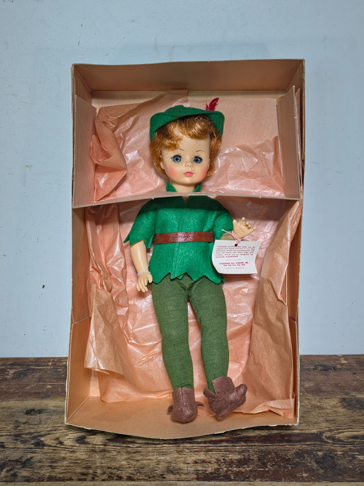 Vintage 1970s Madame Alexander Peter Pan Doll 14” w/ Box & Tag | Near Mint