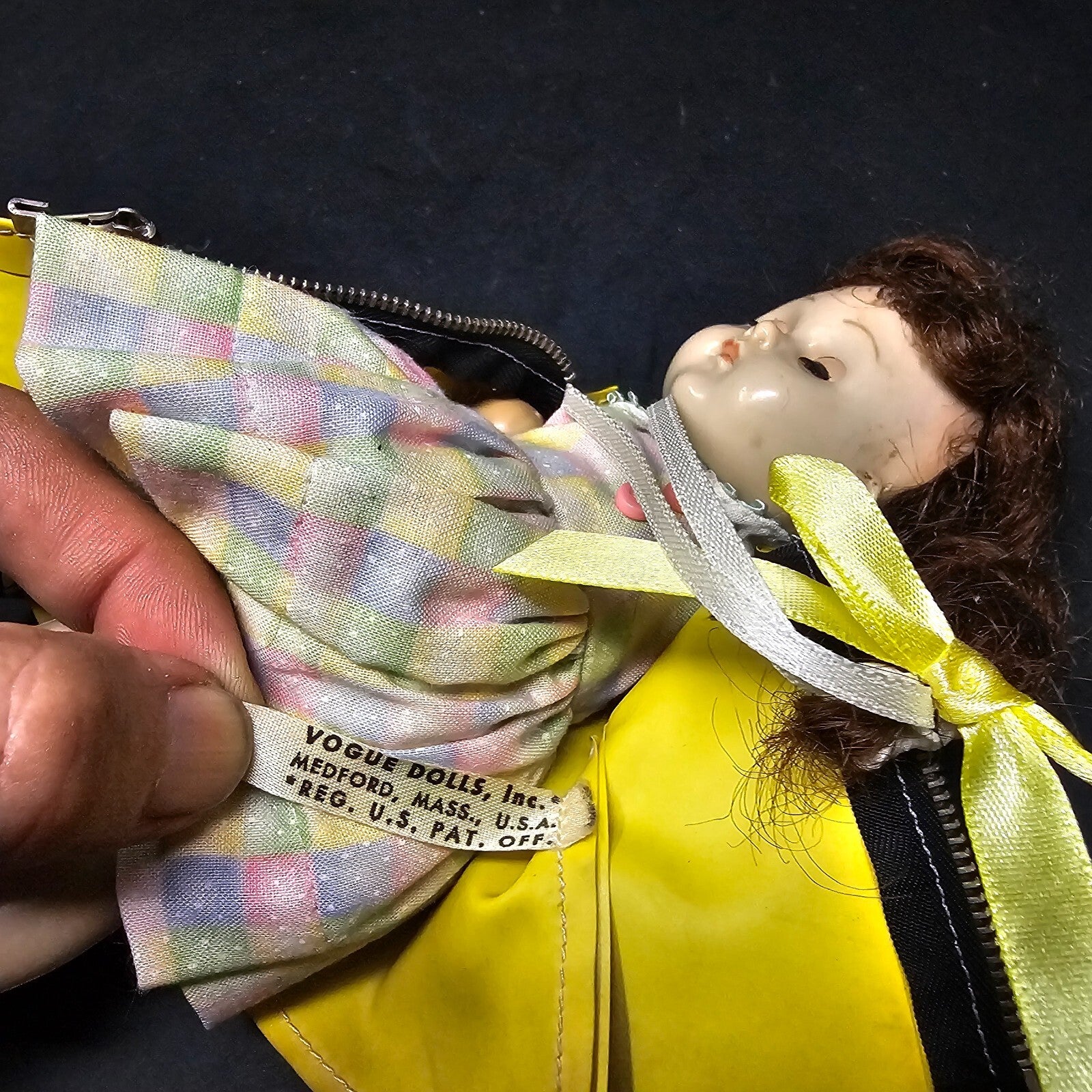 Vintage Vogue Ginny Doll 8" SLW Yellow Zipper Rain Coat