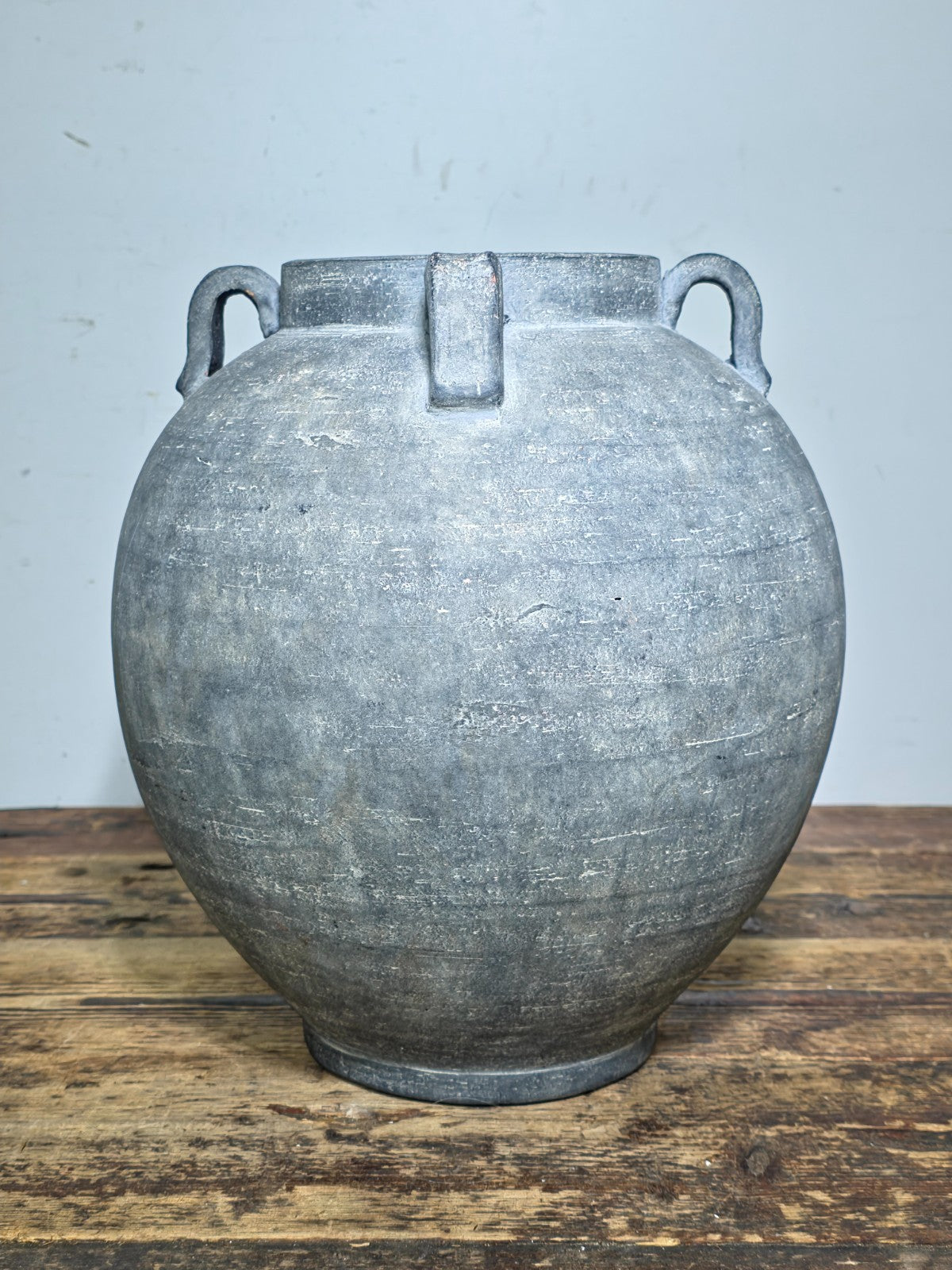 Large 13" Charcoal Terracotta Clay Pot – Amphora Style 4-Handle Garden Planter