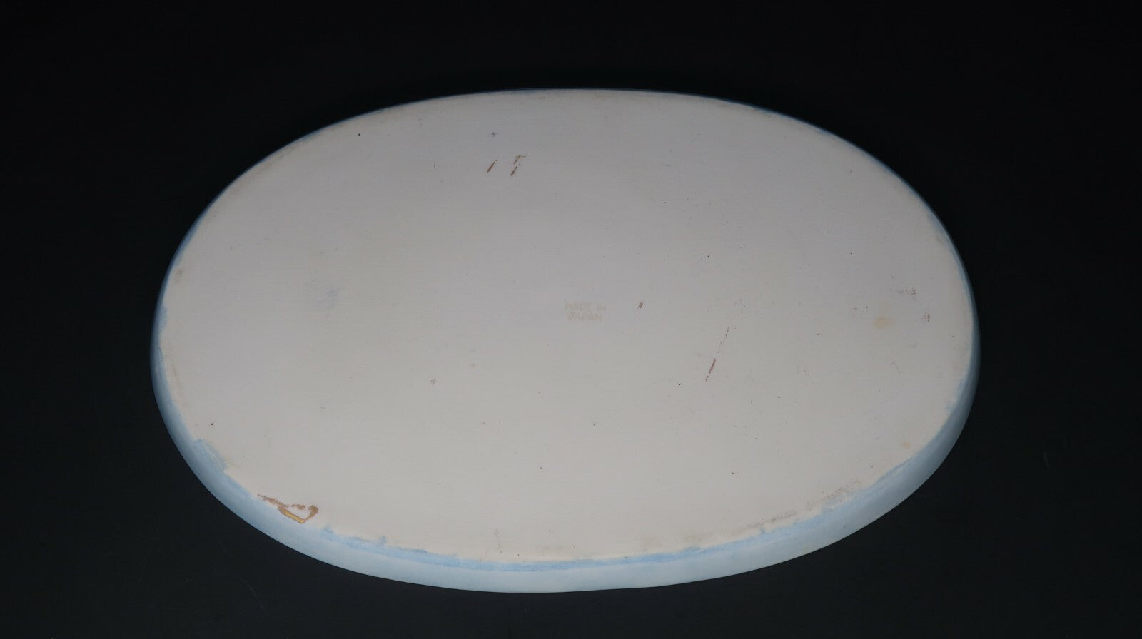 Vintage Oval Pink & Blue Rose Dish Hand Painted Floral Gold Trim Made In Japan