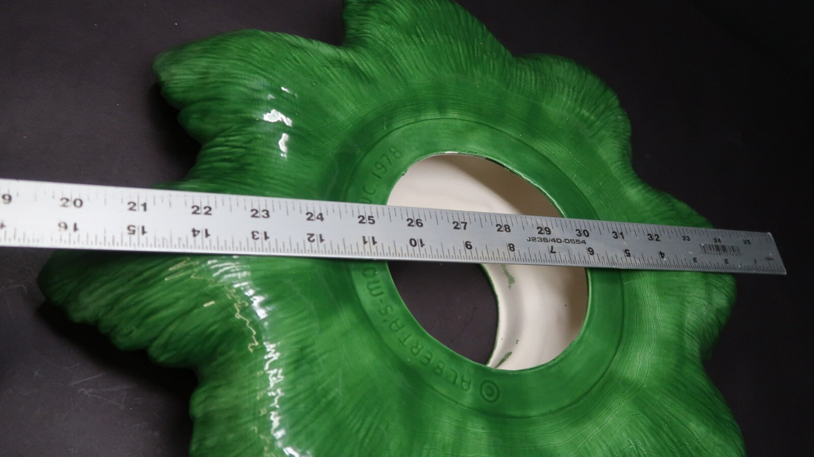 Vintage Alberta's Mold Green Ceramic Christmas Tree Extra Branch Layer L 16.75"