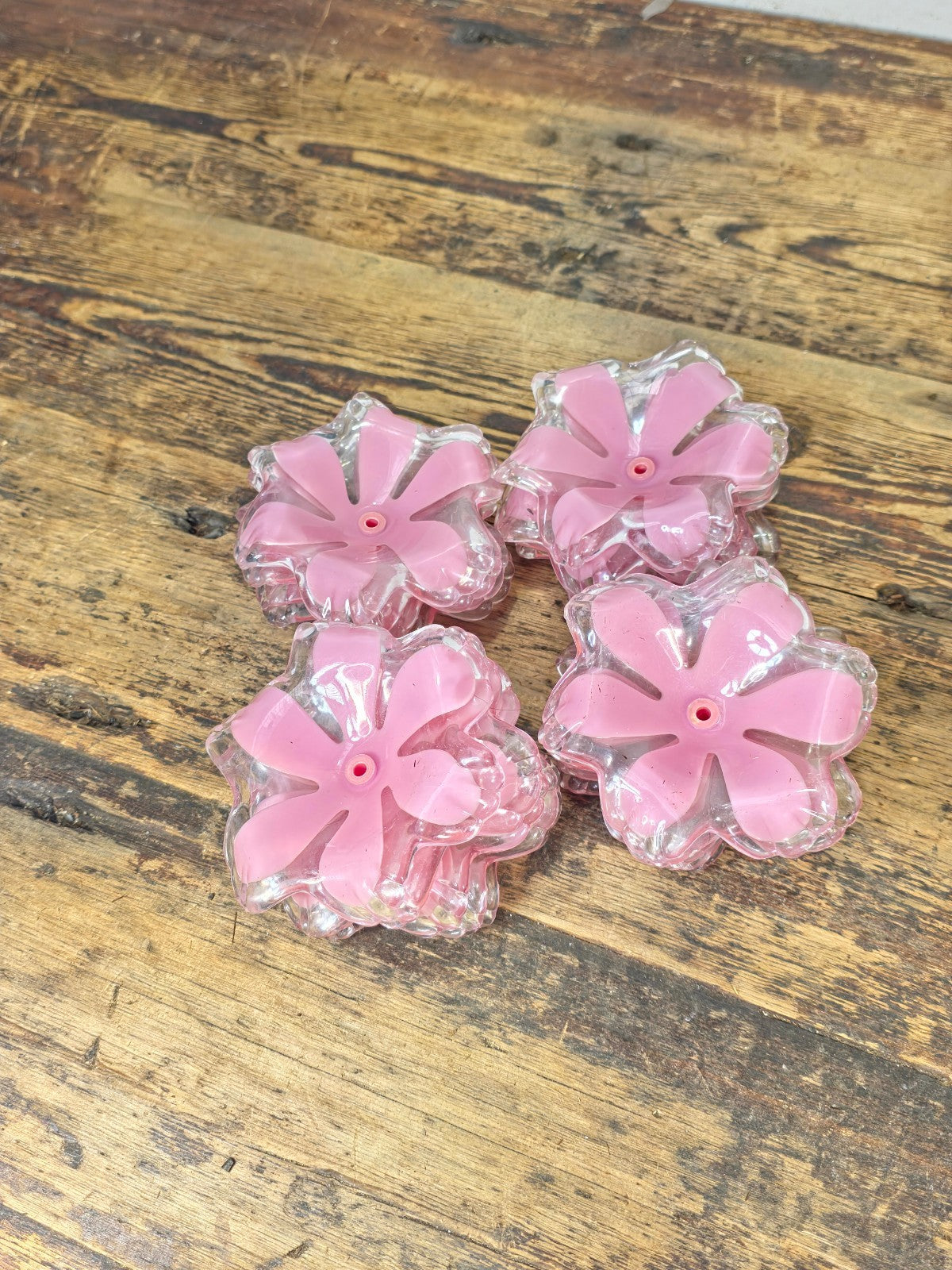 Vintage Pink Plastic Lamp Shade Inserts – Lot of 18