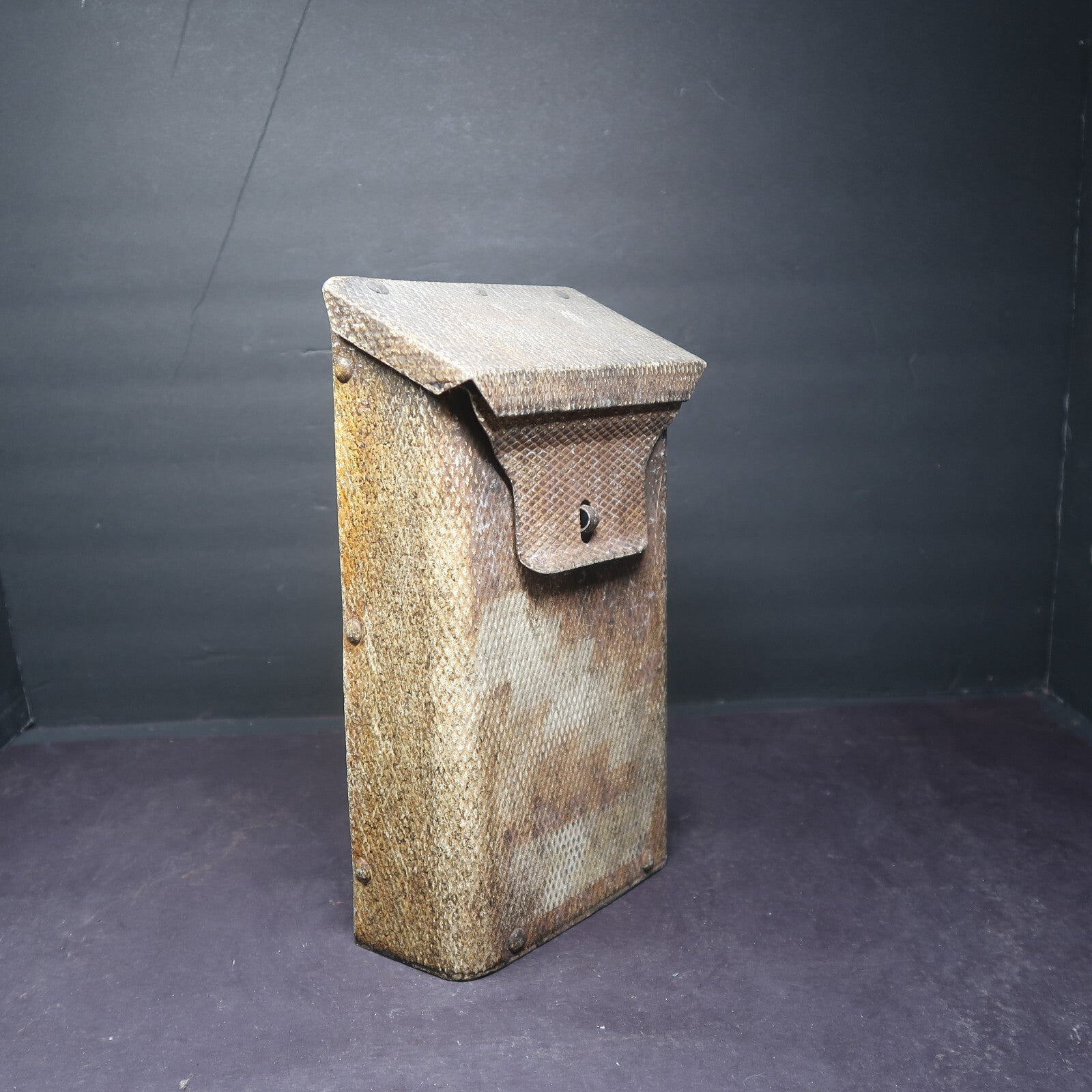 Vintage Aluminum Wall Mounted Mailbox Double Hinged Flip Top