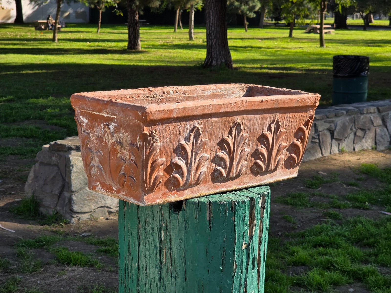 Vintage Italian Terracotta Planter – Weathered & Rustic – Marked 50 SILMA ITALY