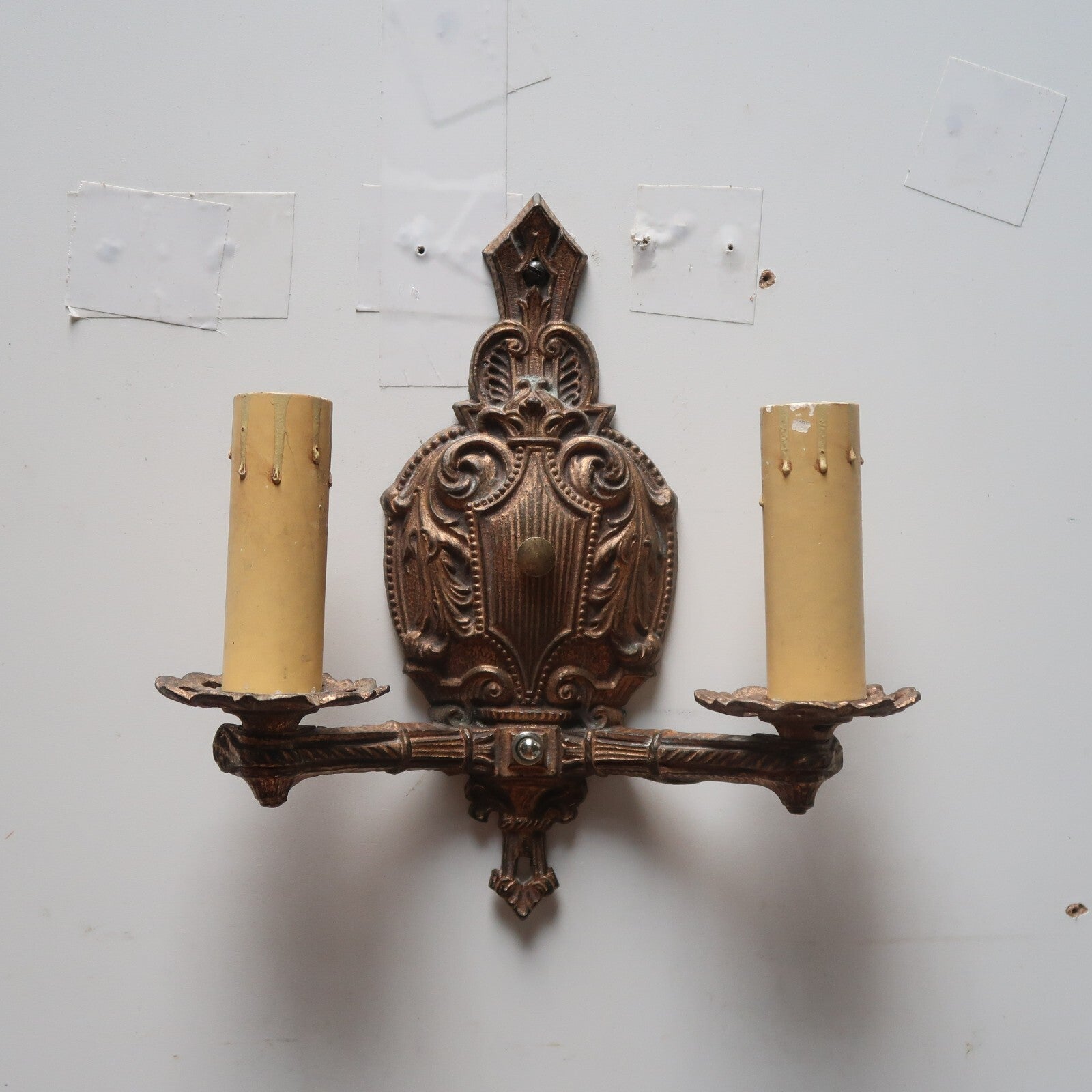 Brass Italian Style Candelabra Wall Sconce Light Fixture