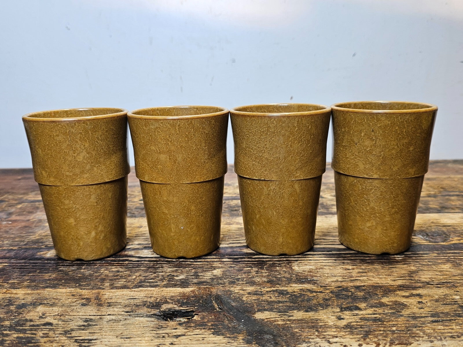 Set of 4 Halsey Inc Melmac Military Mess Hall Tumbler Cups 1960s