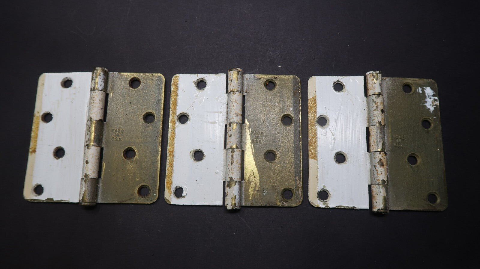 Set of 3 Vintage Door Hinges 4" x 4"