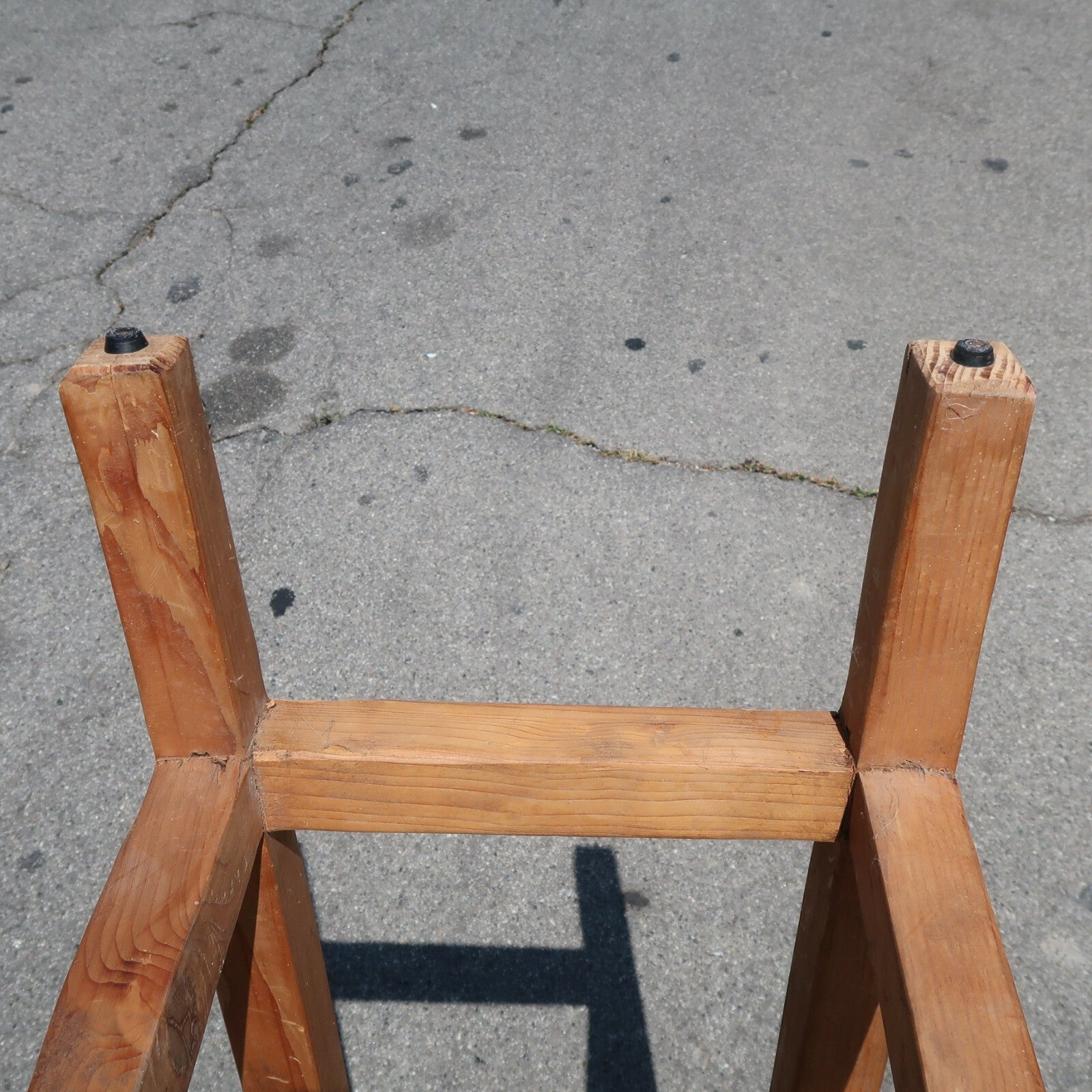 Wooden Counter Height Bar Stool Leather Seat Handcrafted farmhouse Stool H 41"