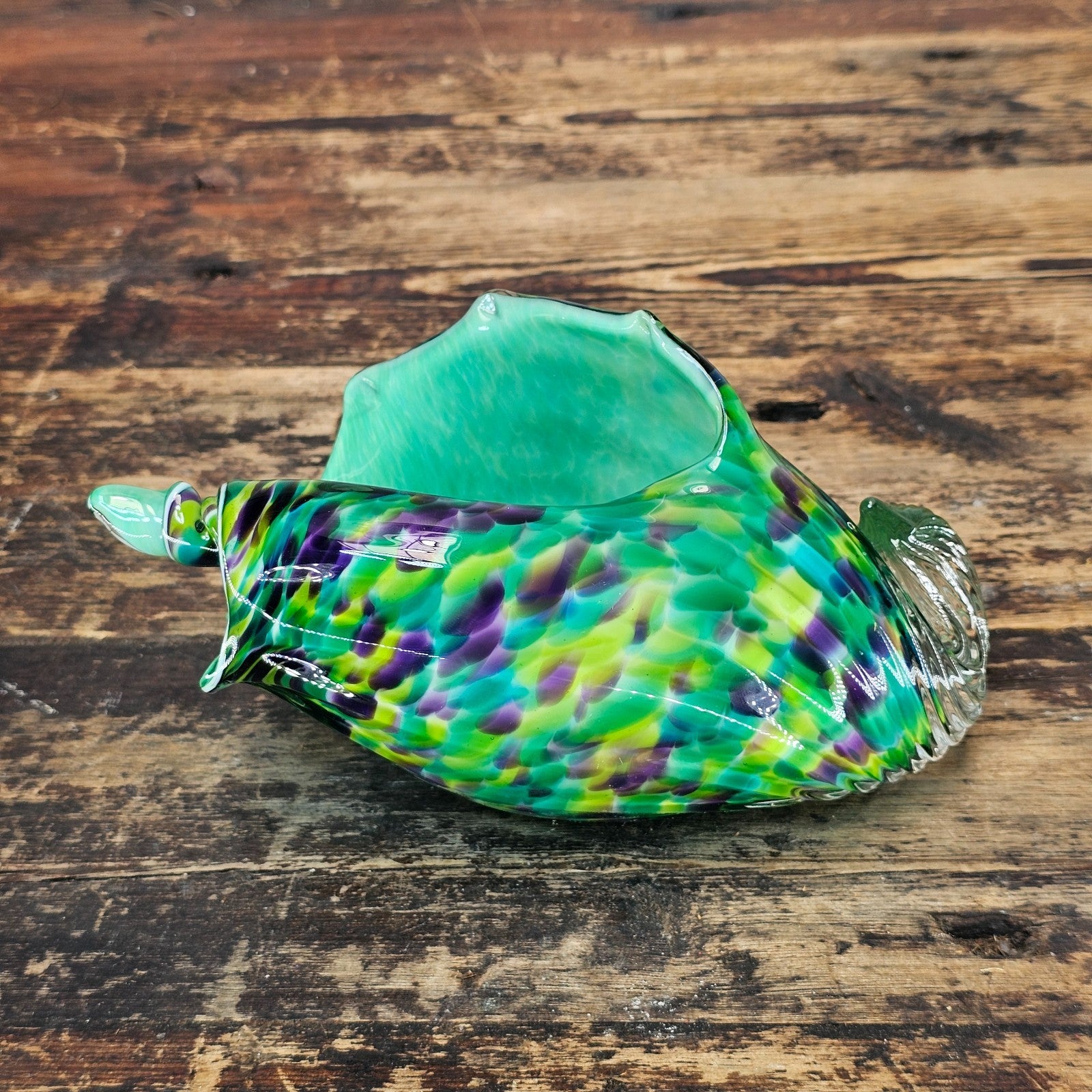 David Smith Blowing Sands Studio Art Glass Conch Shell Sculpture