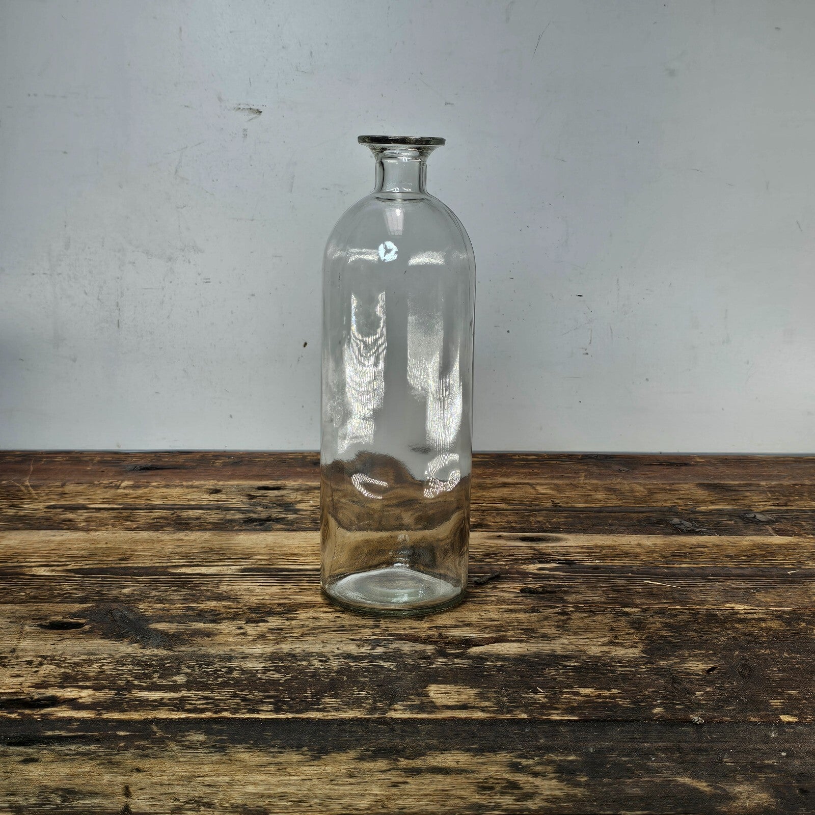 Apothecary Style Bottle Jar / Bud Vase 3.5"Diam x 10.5"H