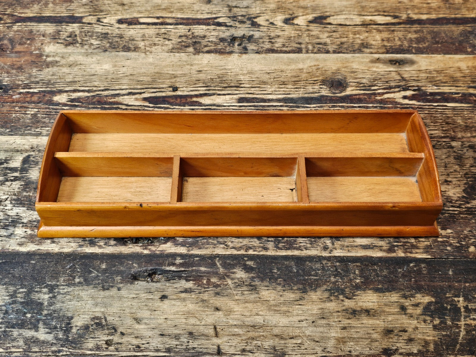 Wooden Desk Organizer 14.75"L × 5.25"W × 2"H (9 oz.)