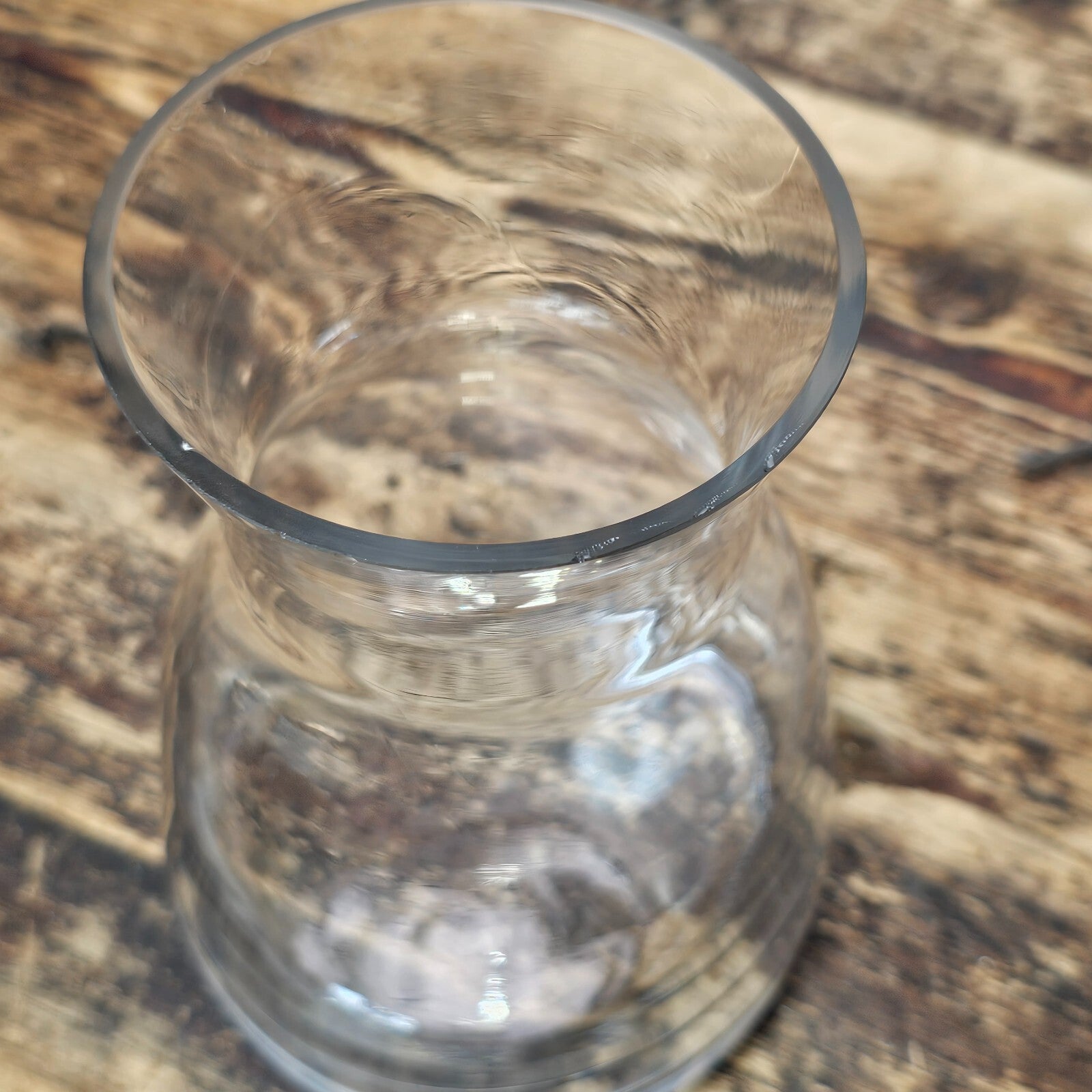 Clear Glass Flower Vases 5"Diam x 7"H