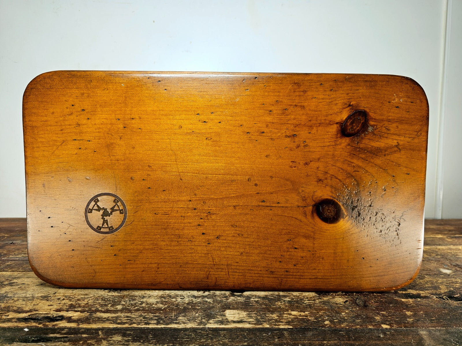 Vintage Wooden Double Decker Wine Rack with Serving Top