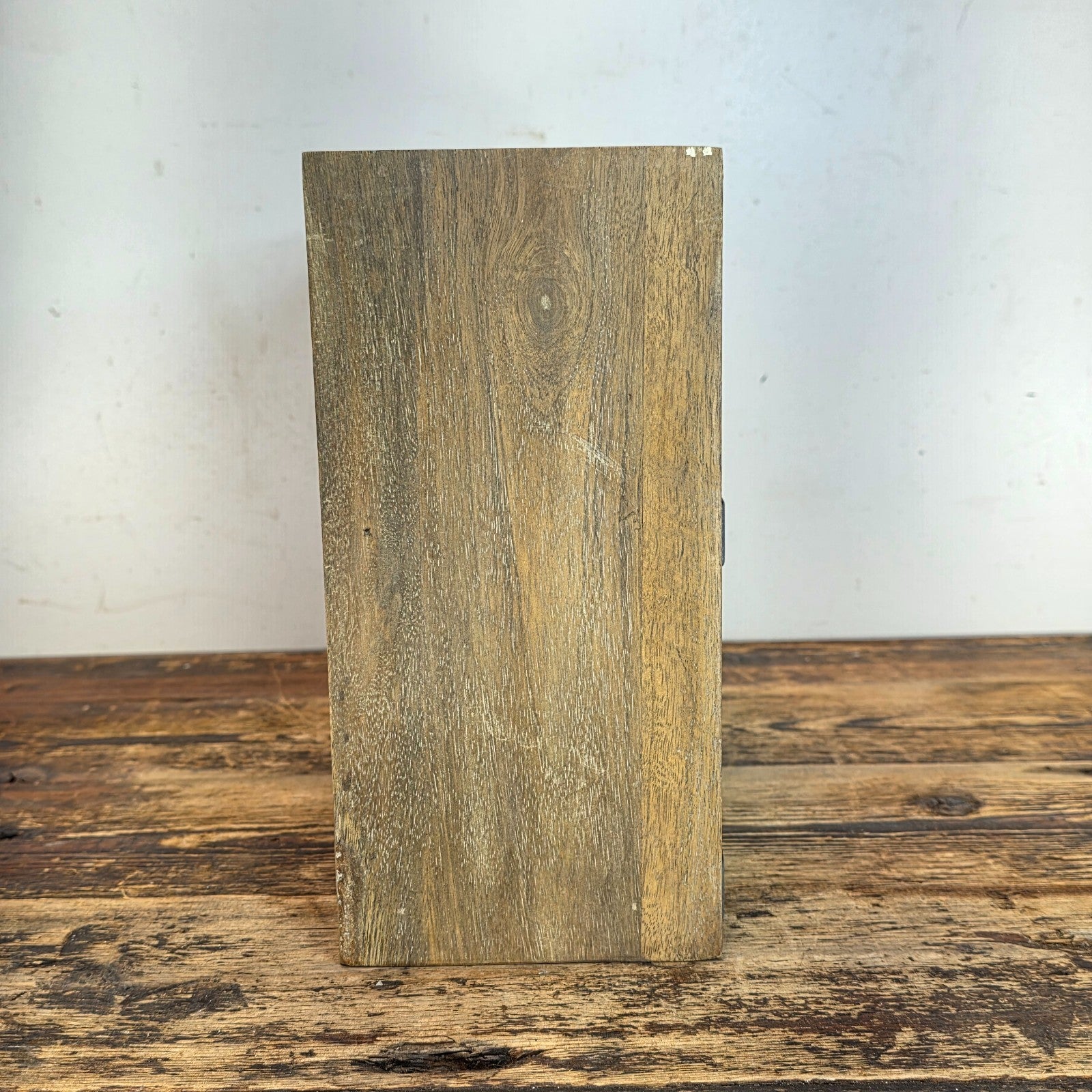 Rustic Wood 6-Cubby Wall Shelf / Desktop Organizer with Metal Label Holders