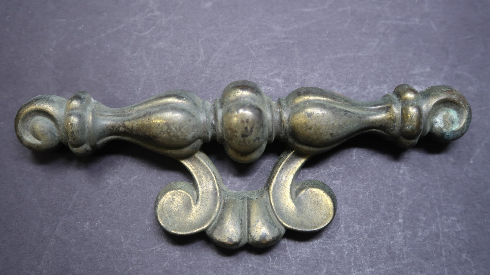 Ornate Victorian Brass Drawer Handle Pull 7" Rustic Vintage (D)