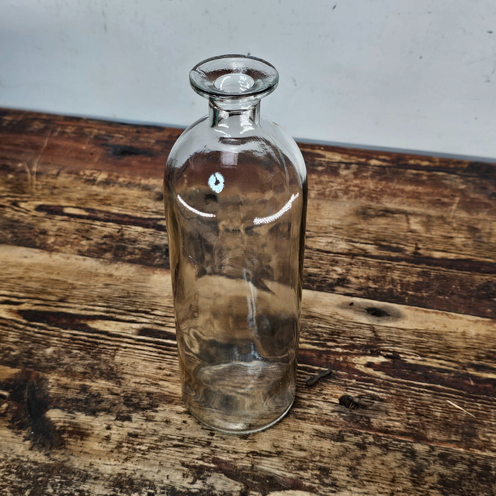 Apothecary Style Bottle Jar / Bud Vase 3.5"Diam x 10.5"H