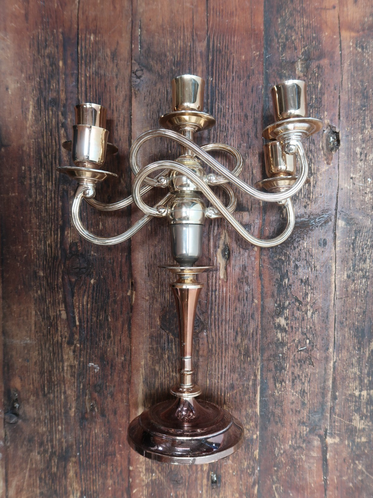 5 Candle Metal Candelabra Candle Holder Stand Chrome H 13"