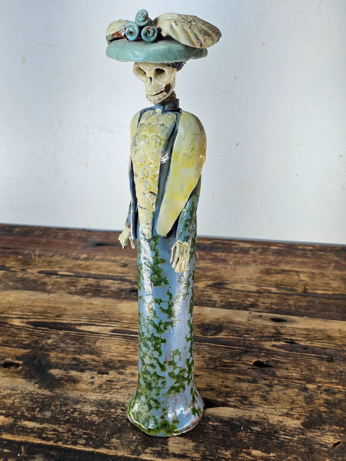 Day of the Dead Catrina Doll La Calavera Catrina Signed By Mario Romero 14.5"H