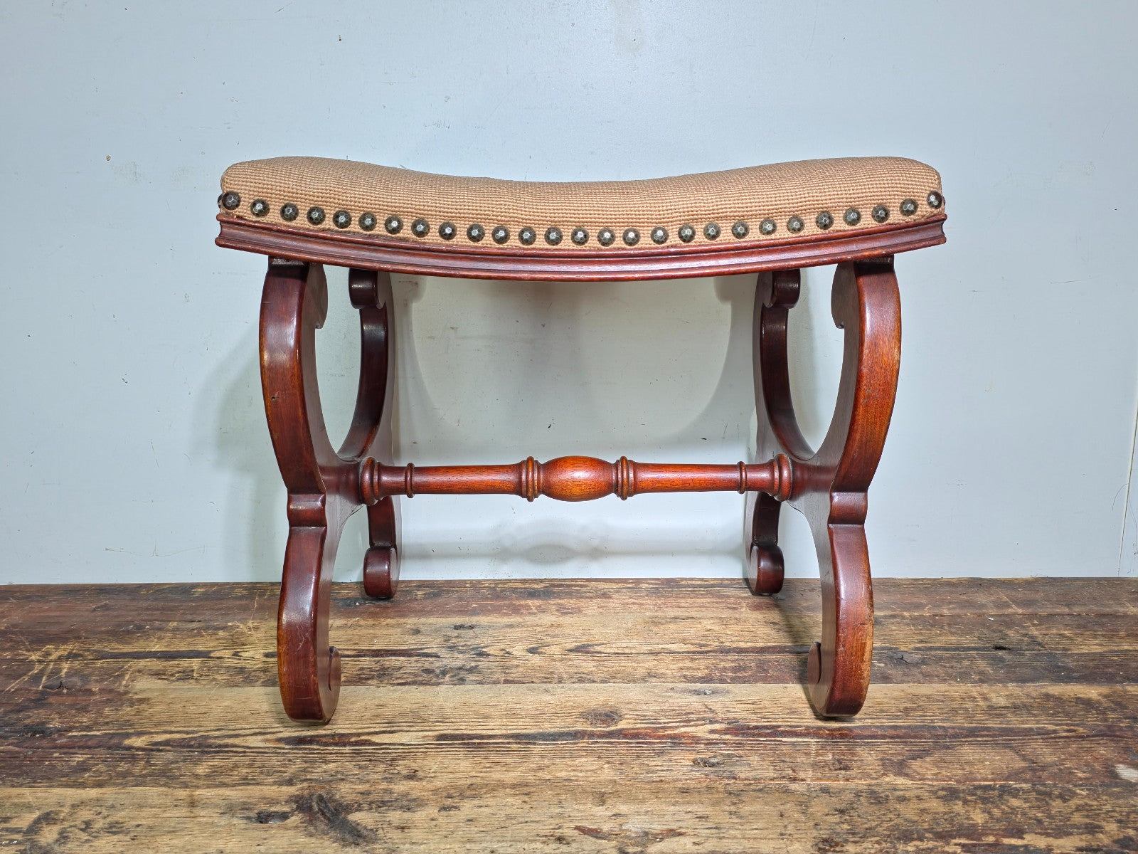 Rare 1930s Vander Ley Bros Needlepoint Stool | 300 Hall St. Grand Rapids Antique