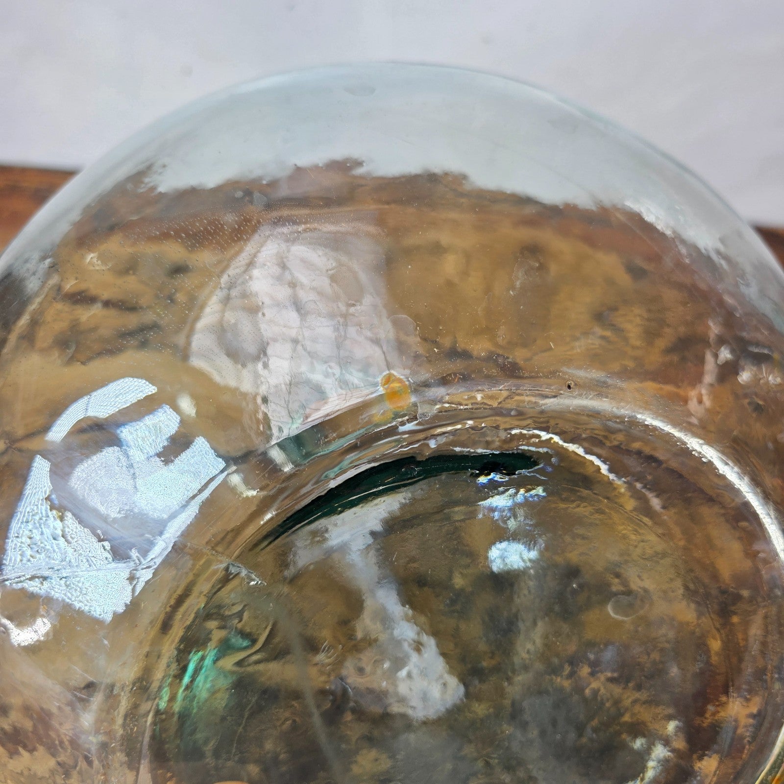 Clear Recycled Glass Vase Organic Style Made In Spain 12"Dia. x 12.5"H