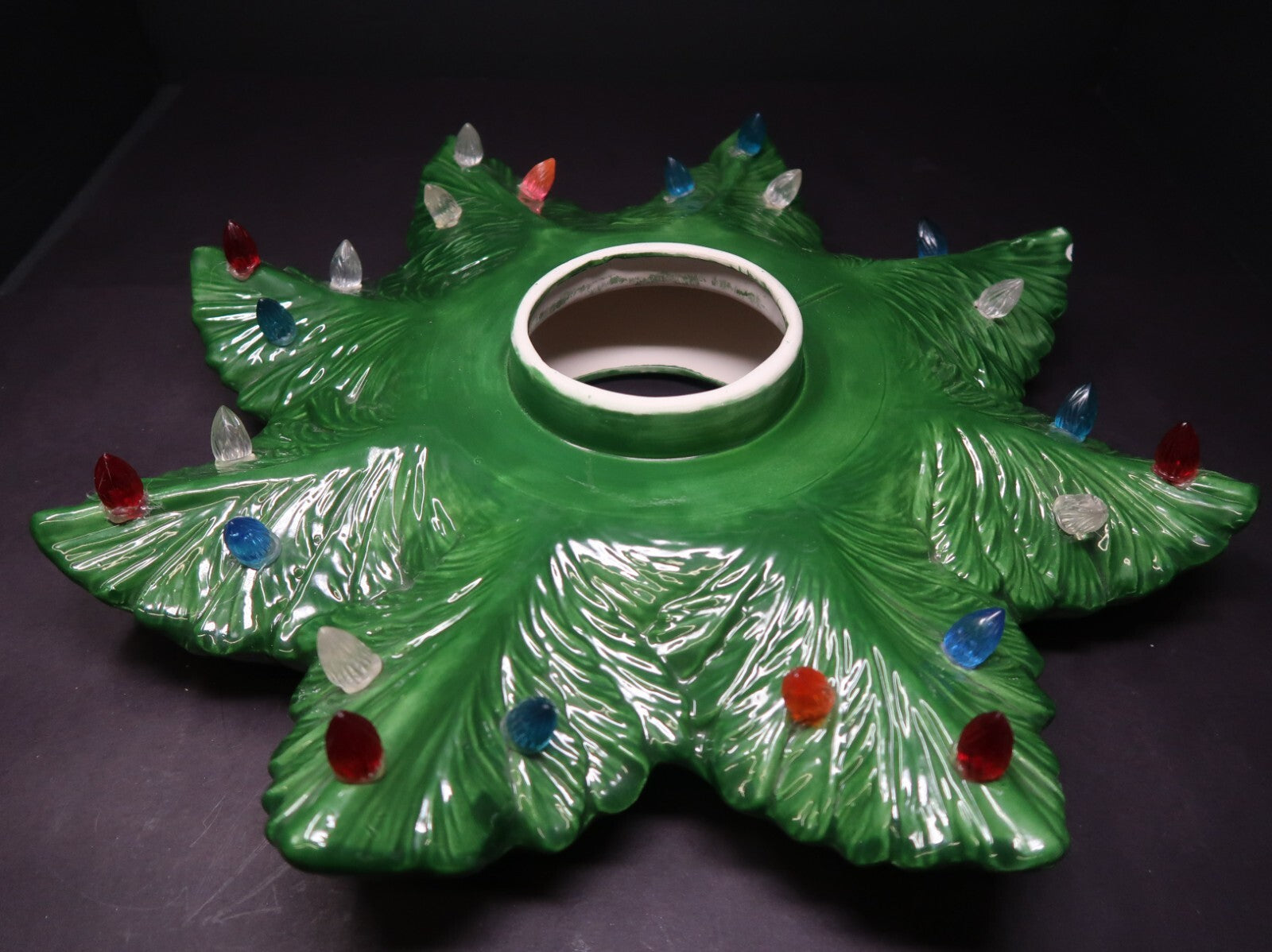 Vintage Alberta's Mold Green Ceramic Christmas Tree Extra Branch Layer L 16.75"